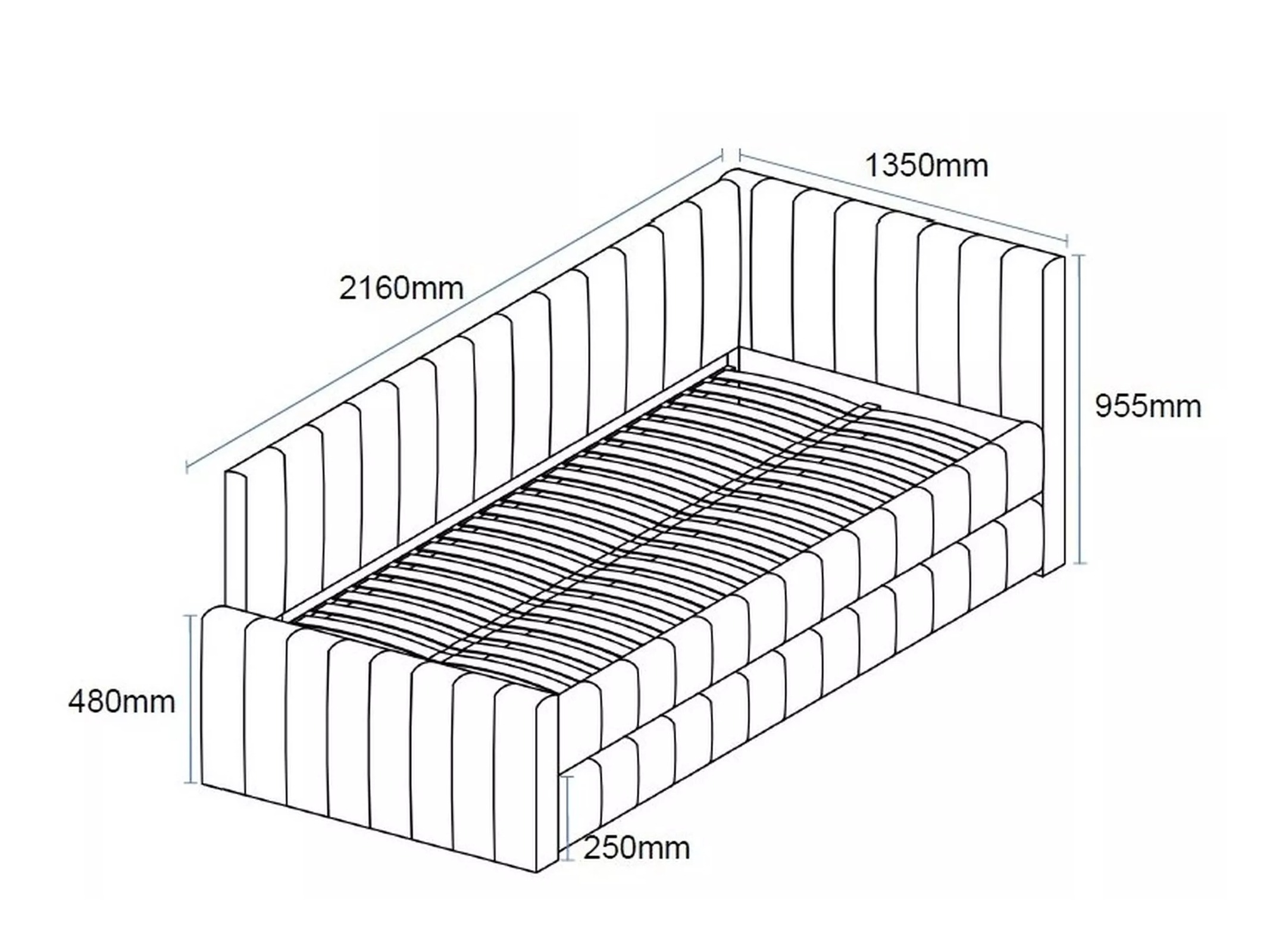Bed Detroit 855 (Grijs)
