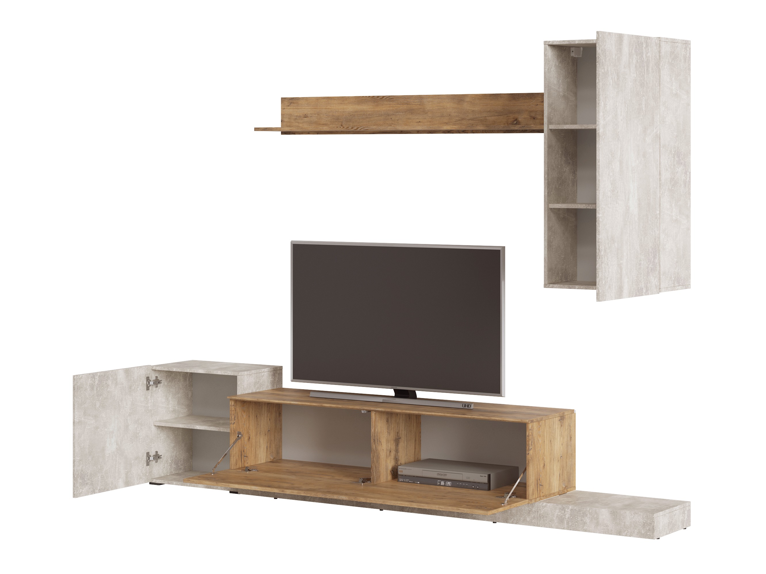 Woonkamerset Ontario 158 (Lichtgrijs + Kastanje)