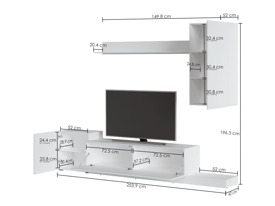 Woonkamerset Ontario 158 (Wit)