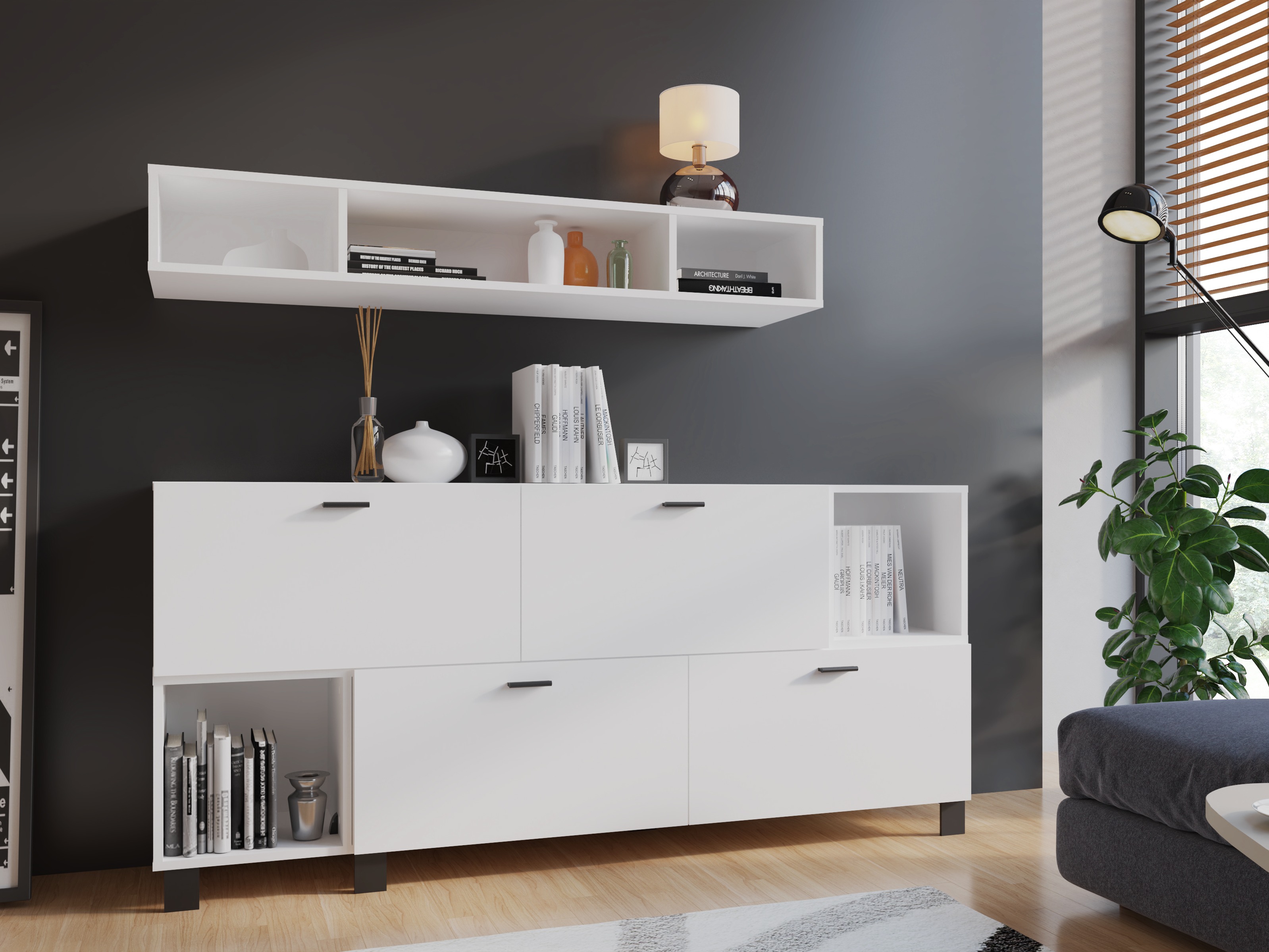 Wandplank Virnolu 100 (Wit)