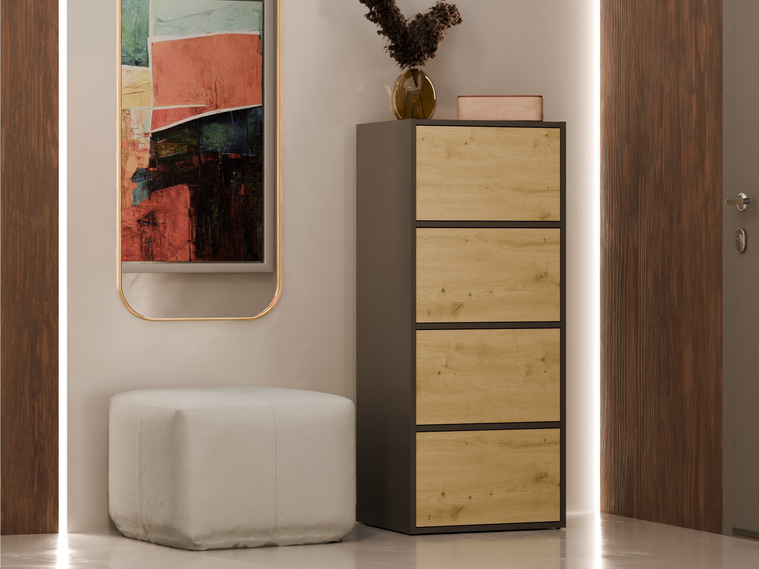 Dressoir Mandeville 298 (Antraciet + Artisan eiken)