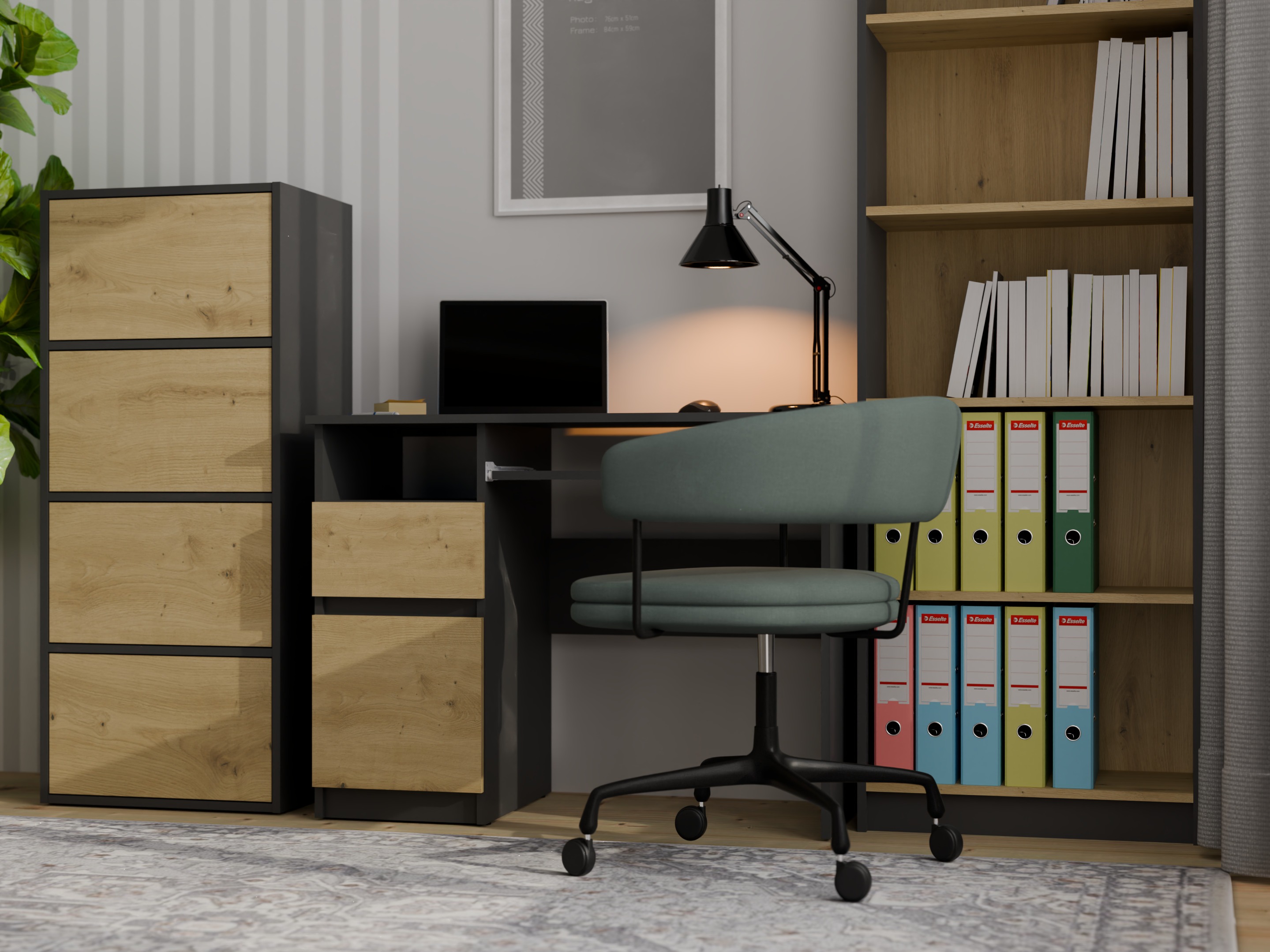 Dressoir Mandeville 298 (Antraciet + Artisan eiken)