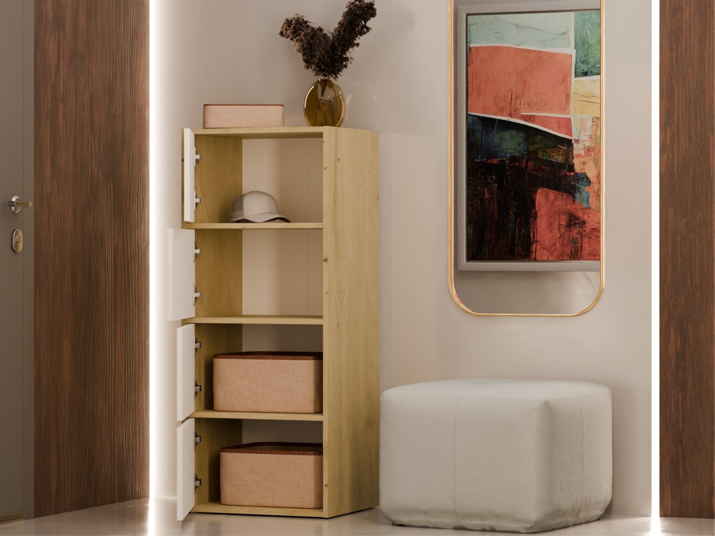 Dressoir Mandeville 298 (Wit + Artisan eiken)