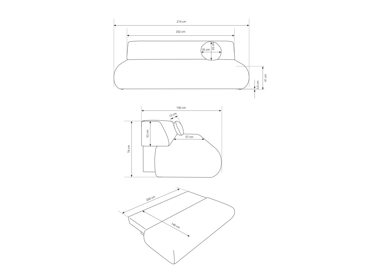 Slaapbank Kingston 182 (Vinci 75)