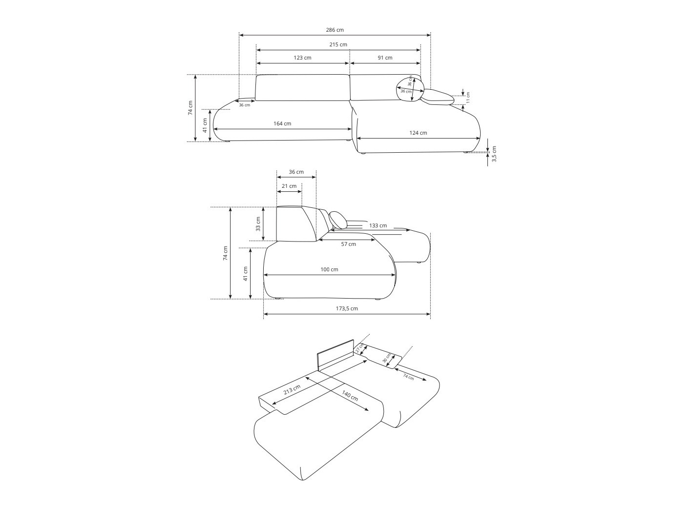 Hoekbank Kingston 183 (Puente 09)