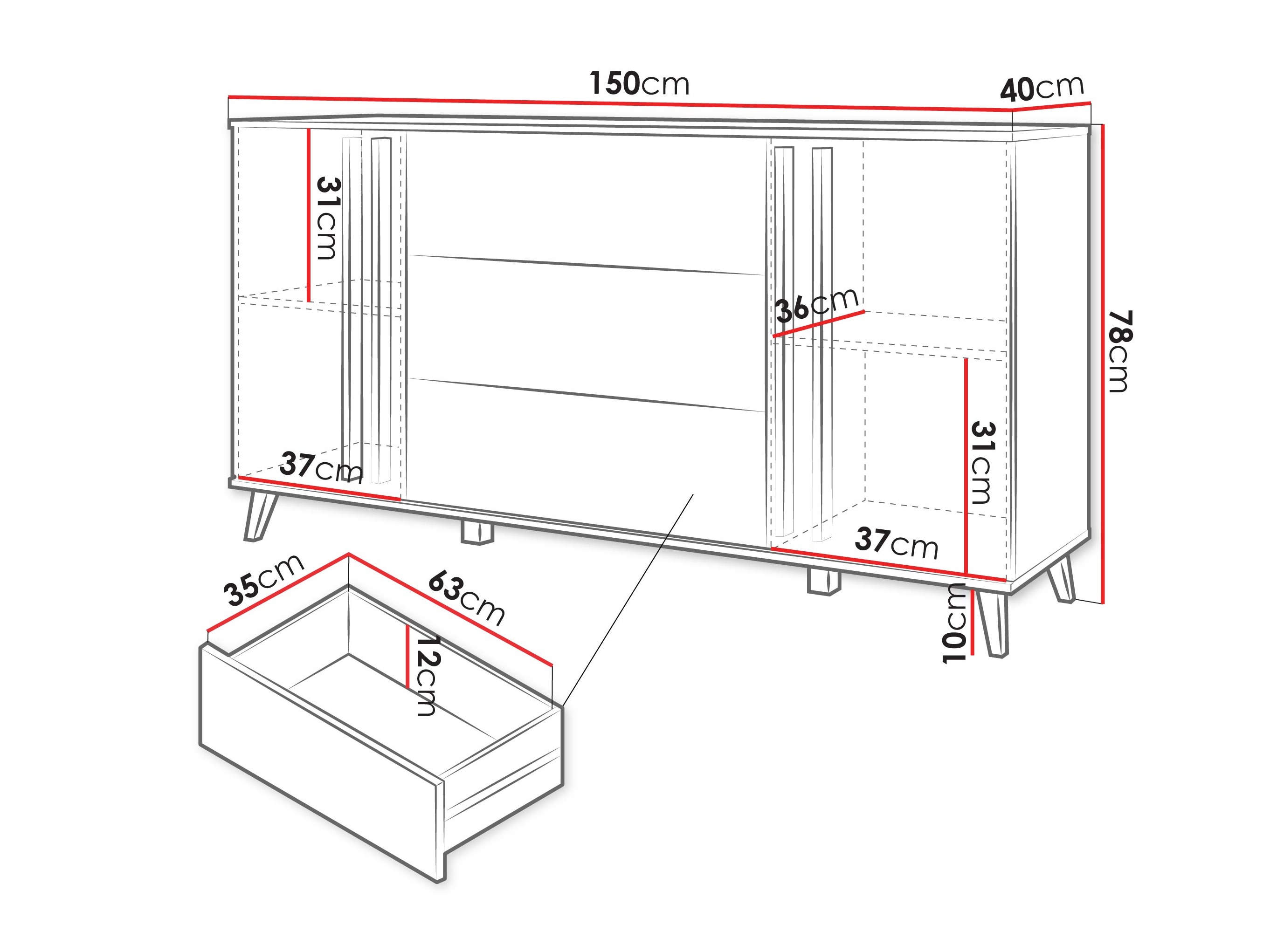 Ladekast Temora 100 (Kasjmier)