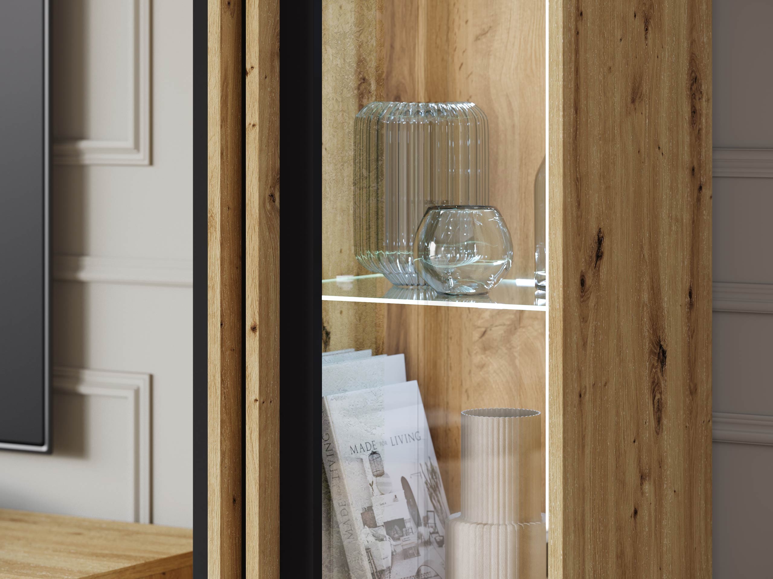 Woonkamerset Facetor II (Artisan eiken + Grafiet)