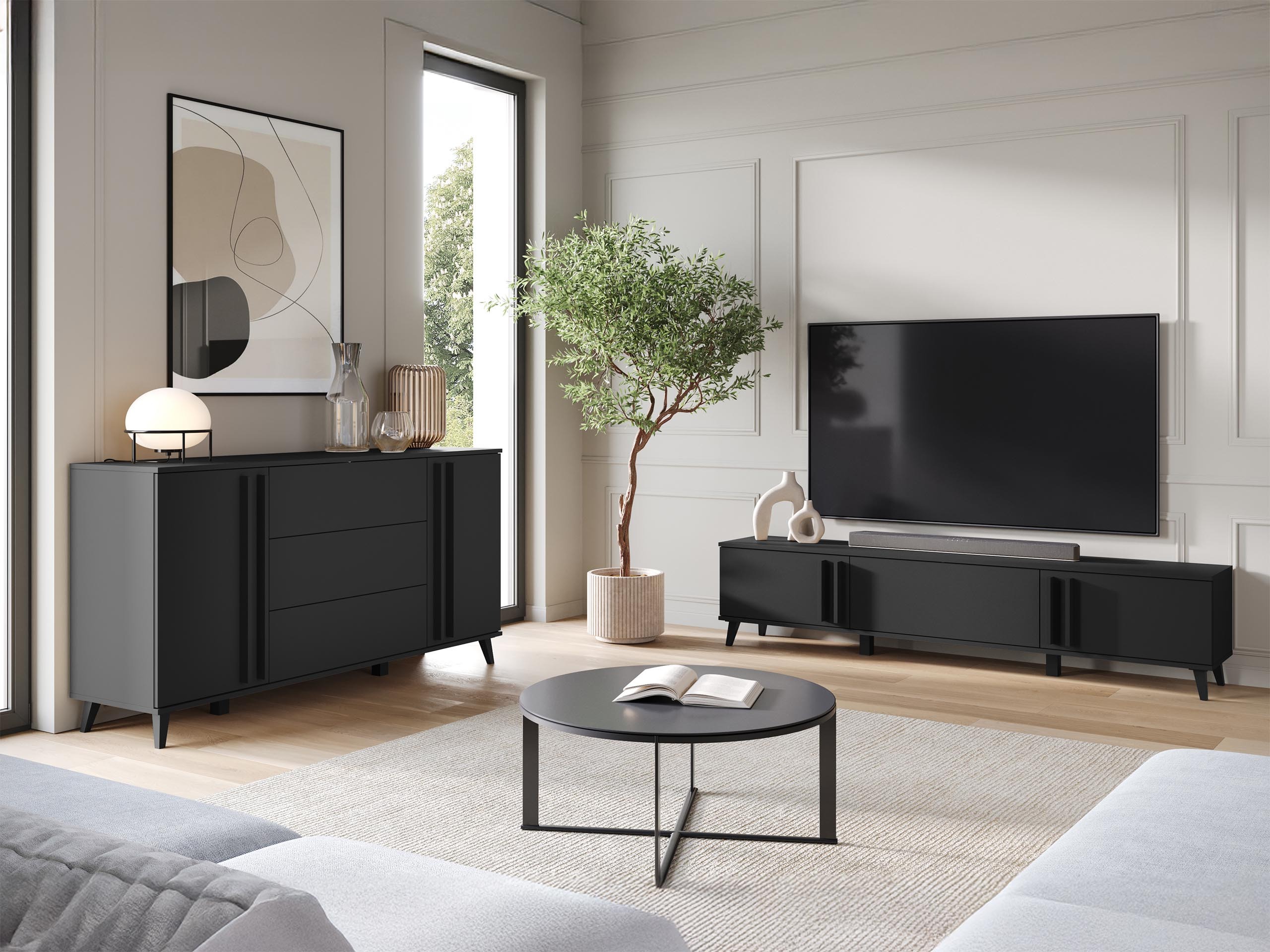 Woonkamerset Facetor III (Grafiet)