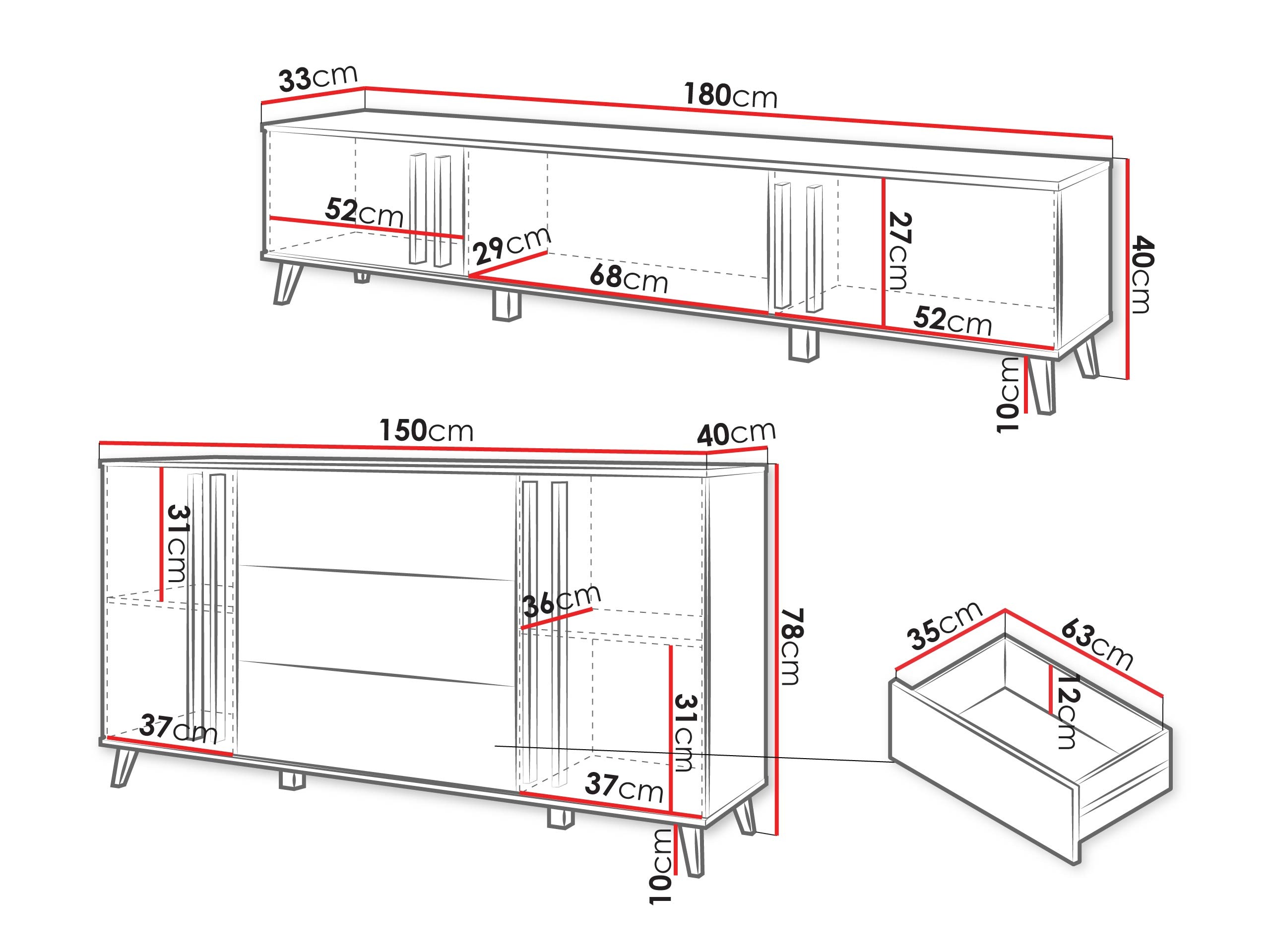 Woonkamerset Facetor III (Grafiet)