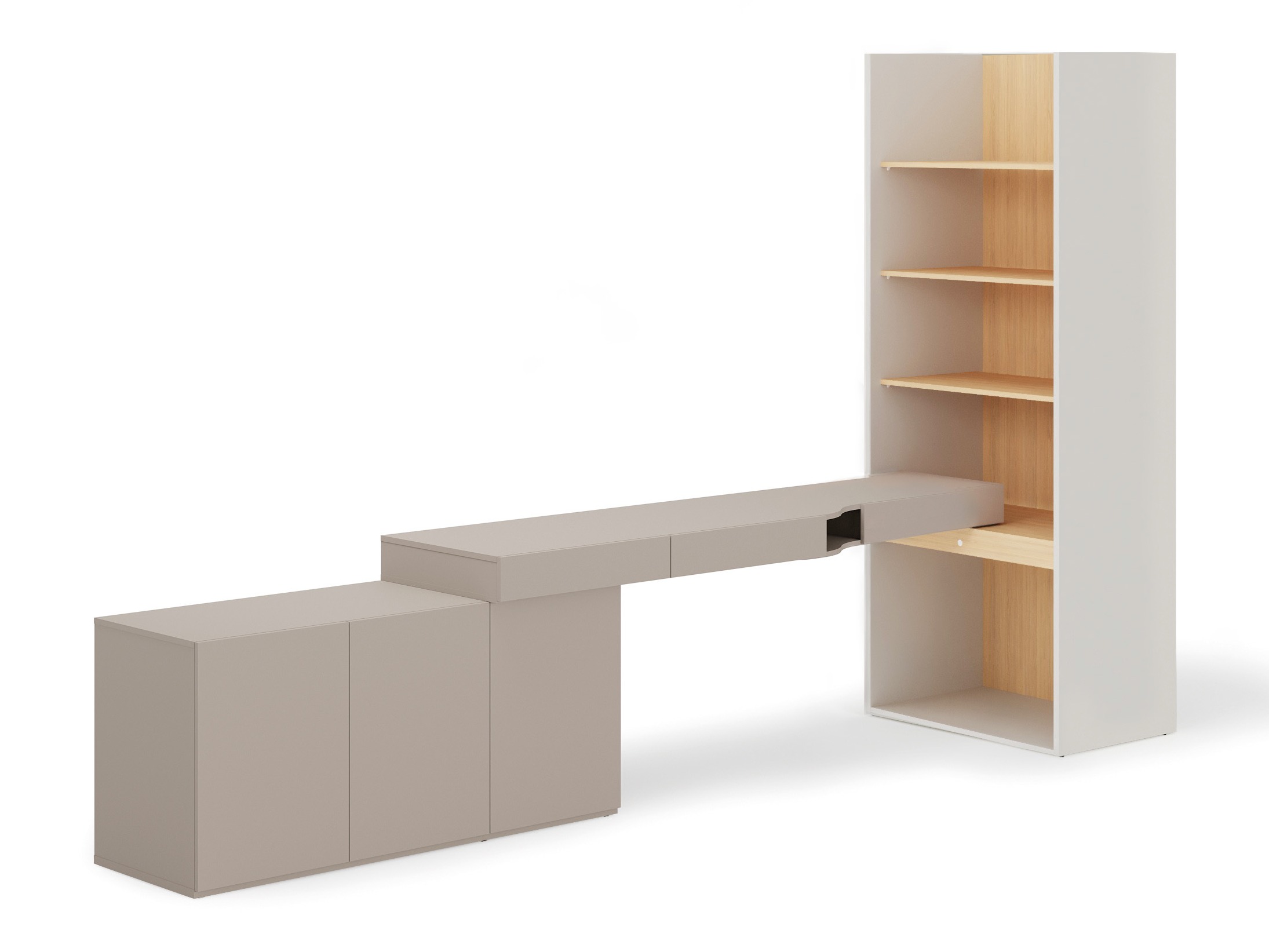 Thuiskantoorset Evareve 118 (Grijs + Eiken)