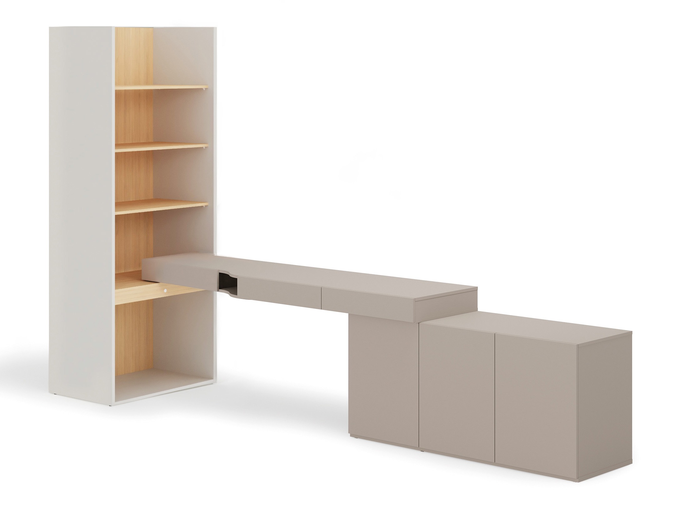 Thuiskantoorset Evareve 118 (Grijs + Eiken)