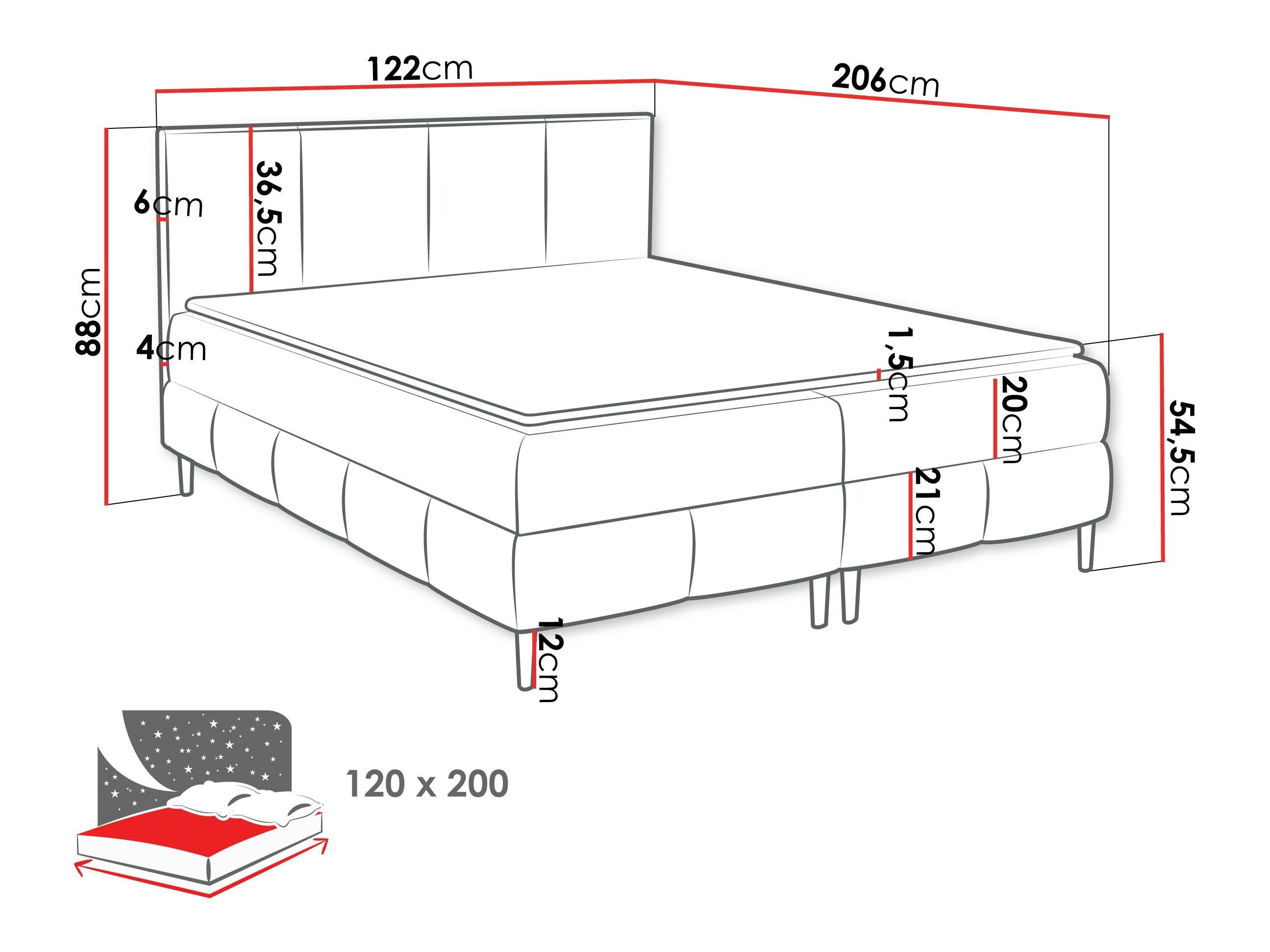 Boxspring Rivus I (Coral 10)