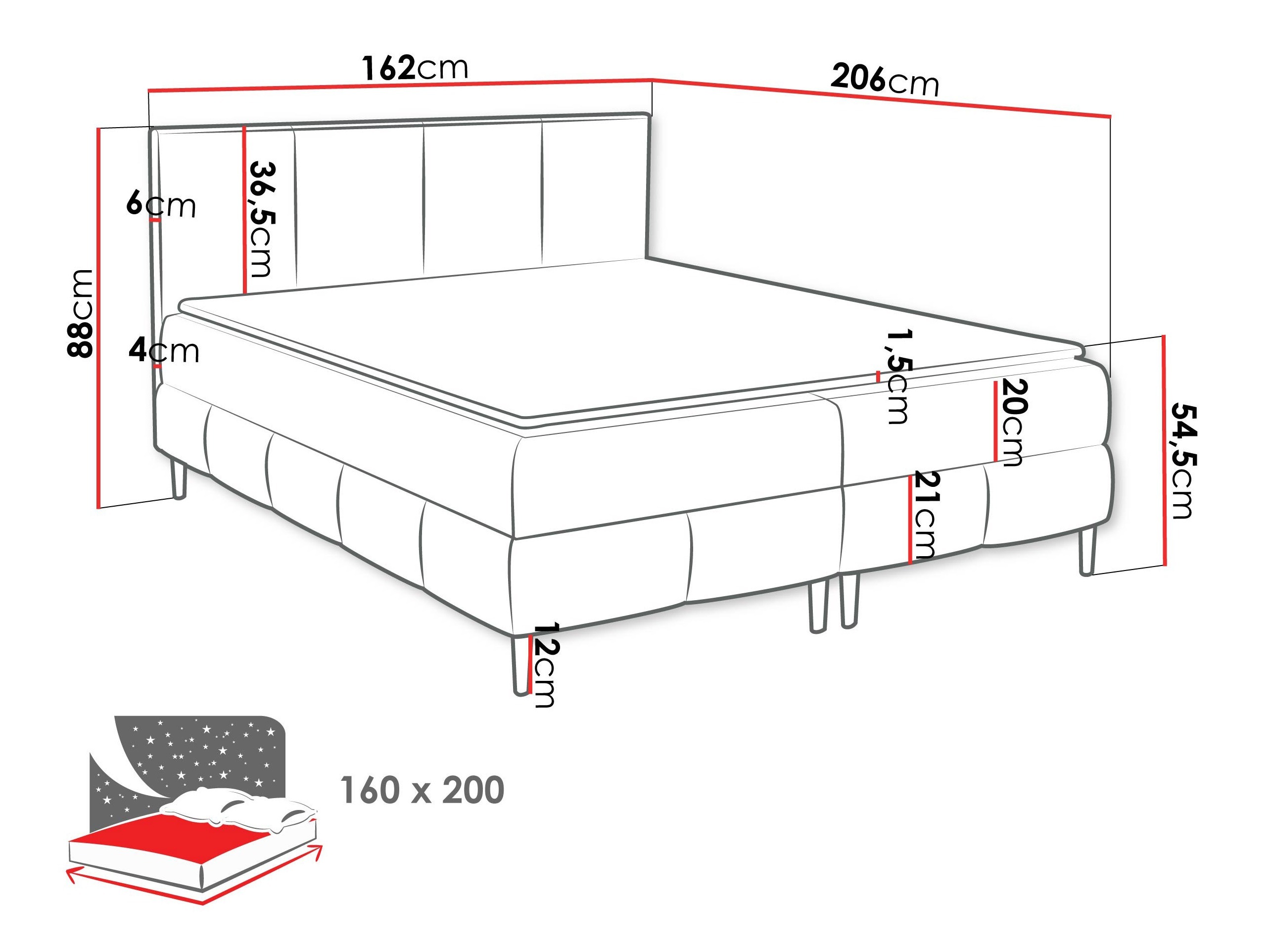 Boxspring Rivus I (Coral 15)