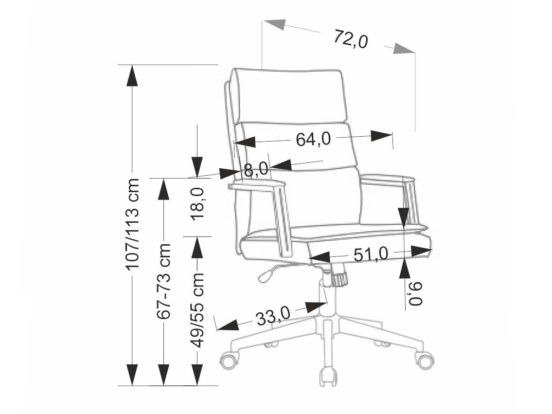 Bureaustoel Houston 2001 (Zwart)