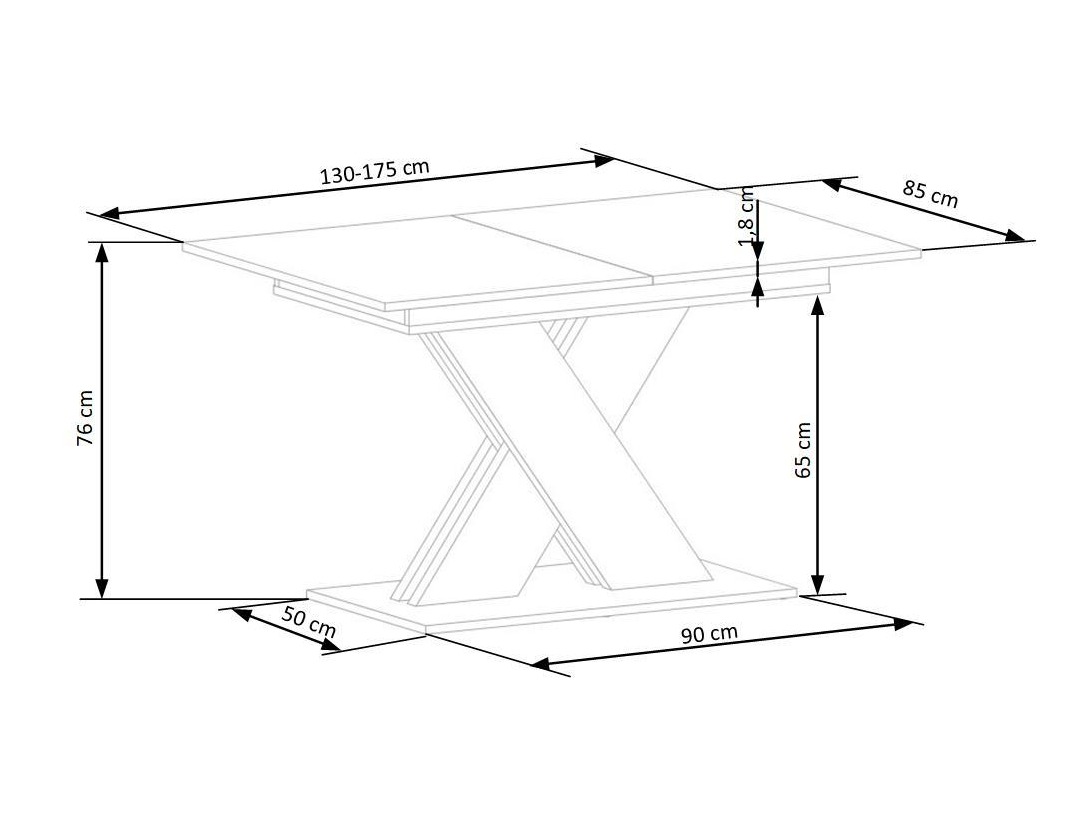 Tafel Houston 1724 (Eiken creme + Kasjmier)