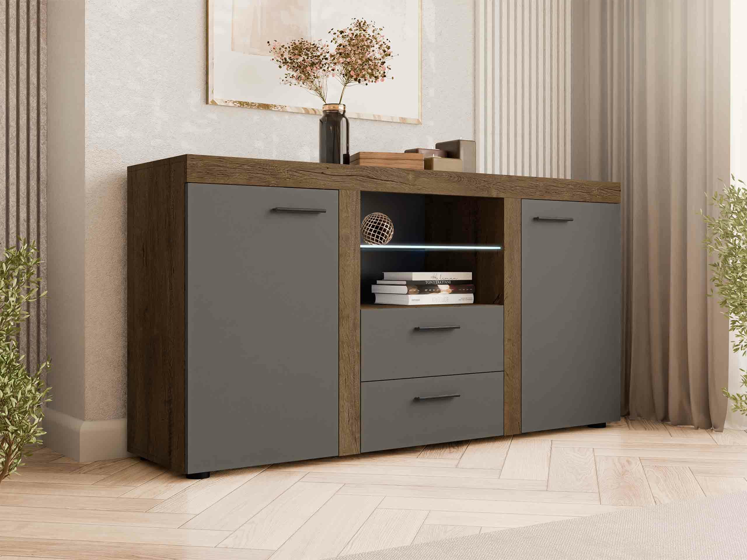 Ladekast Tucson 104 (Lefkas eik + Grafiet)