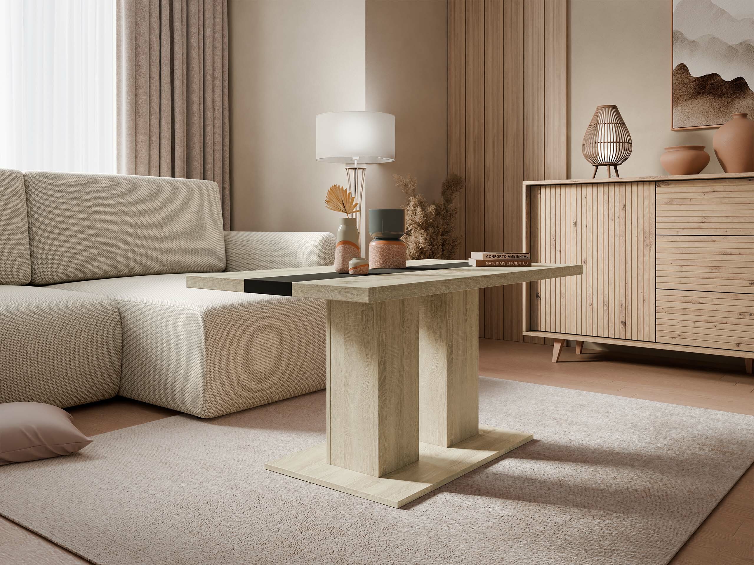 Salontafel Tucson 147 (Sonoma eik + Zwart)