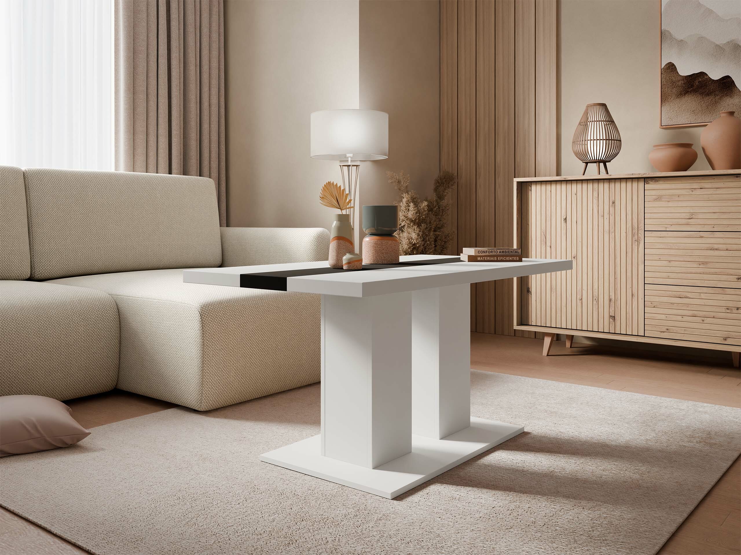Salontafel Tucson 147 (Wit + Zwart)