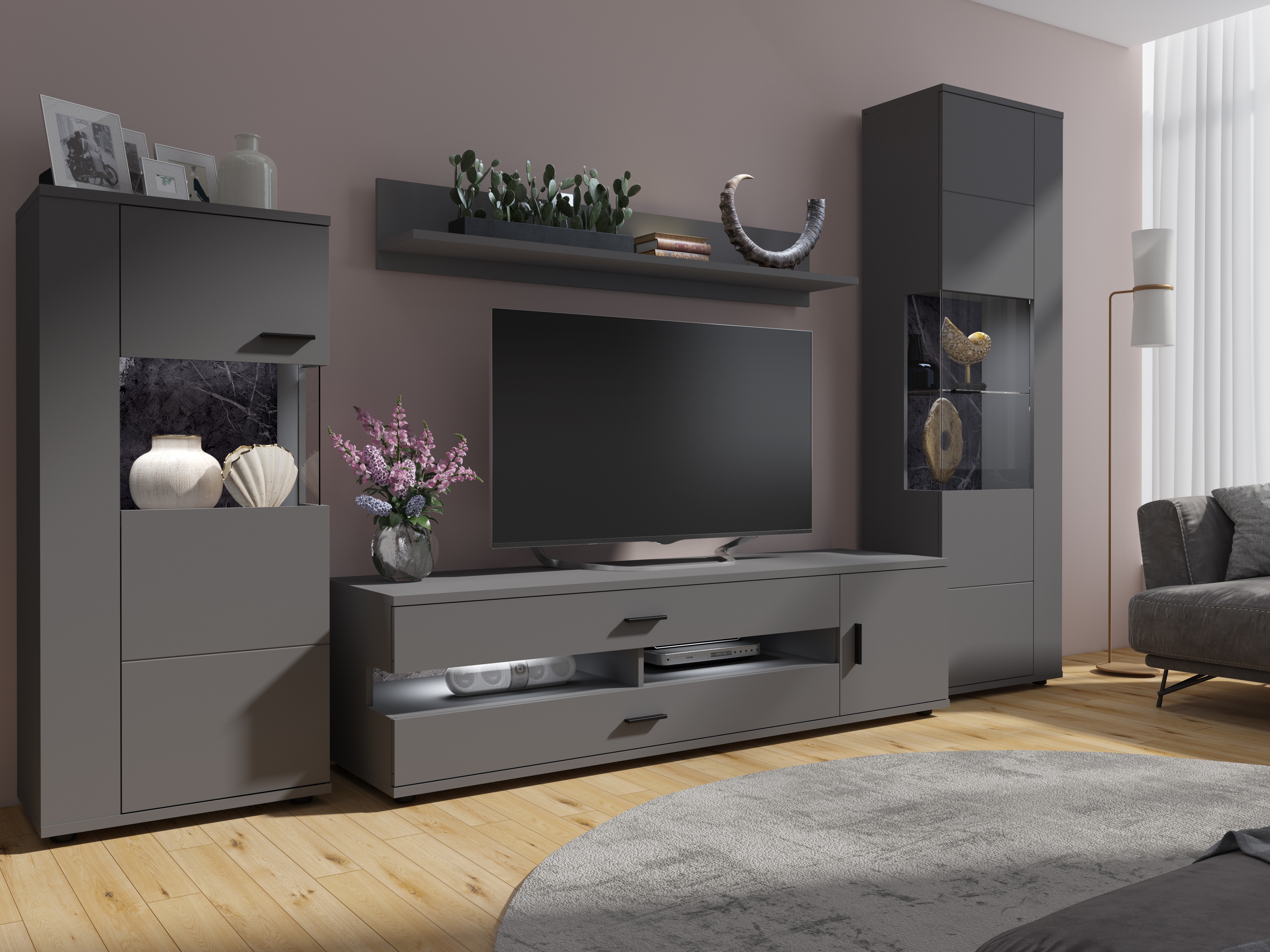 Woonkamerset Ontario 161 (Grafiet)