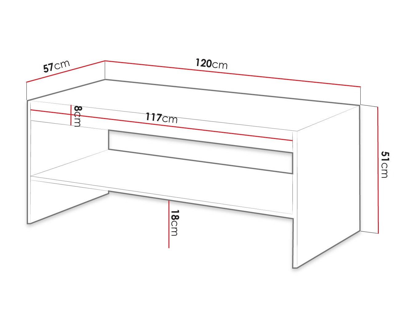 Salontafel Levmari 105 (Wit)