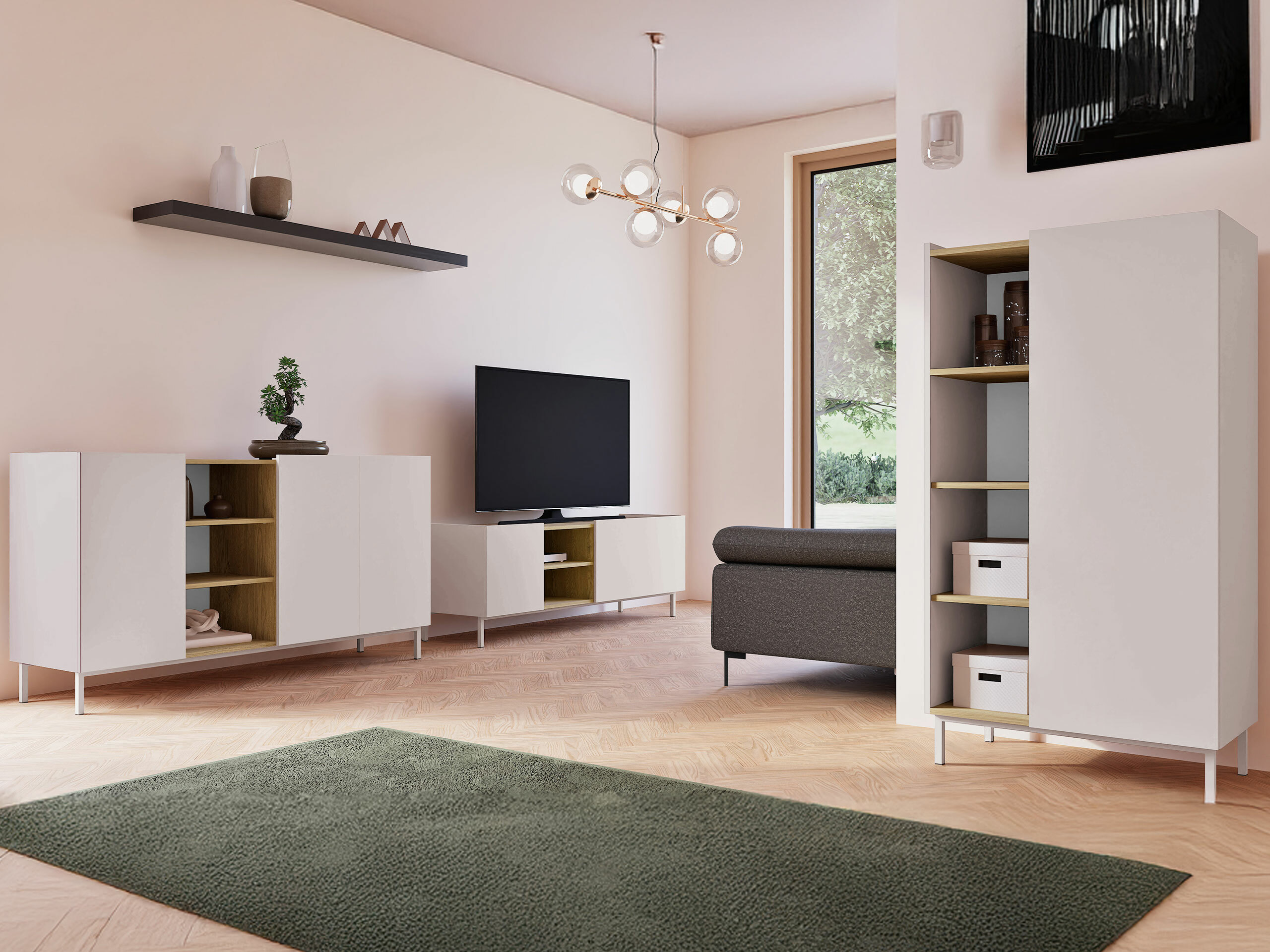 Dressoir Veldome 100 (Kasjmier + Eiken)