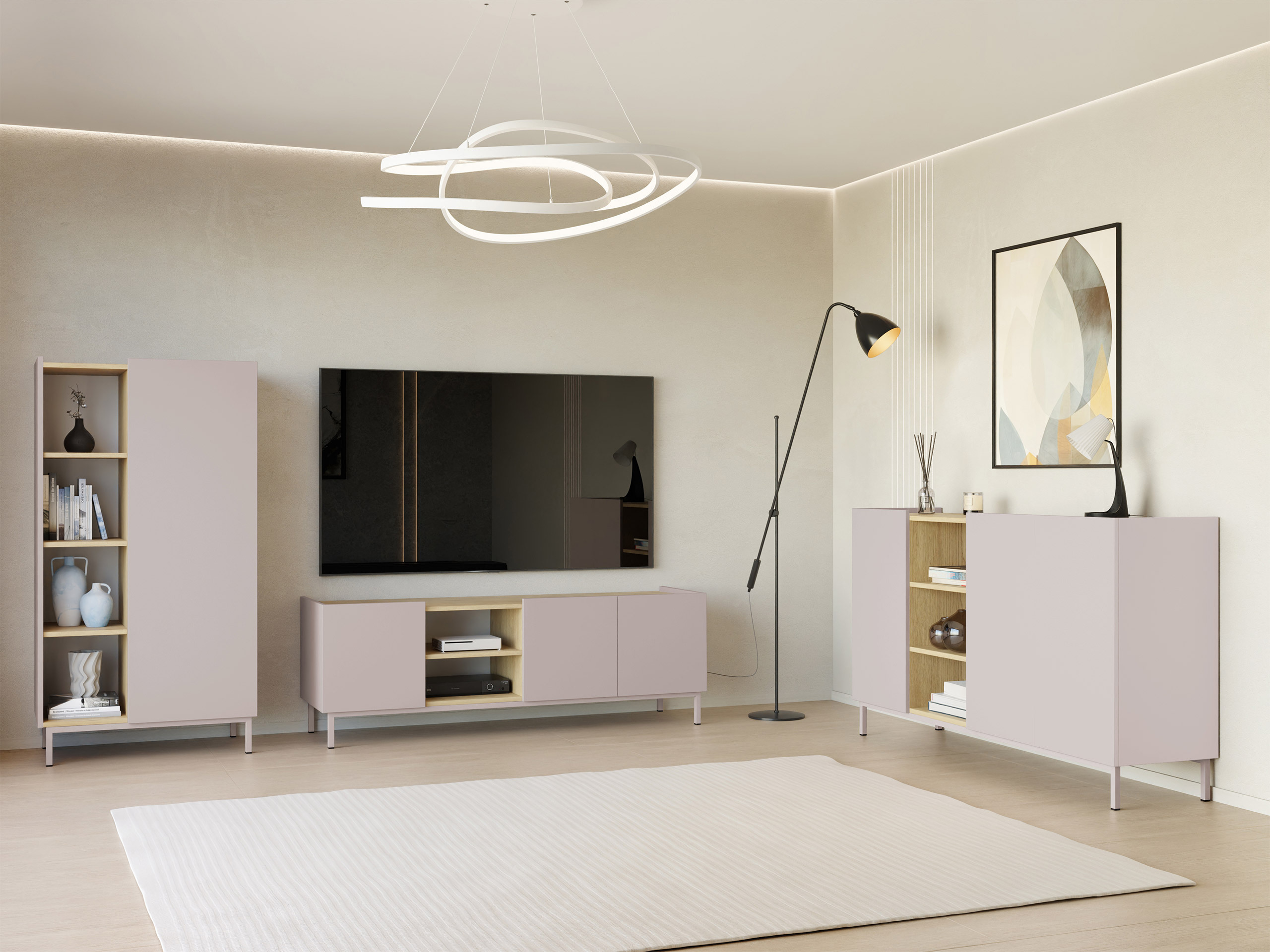 TV-meubel Veldome 102 (Kasjmier + Eiken)