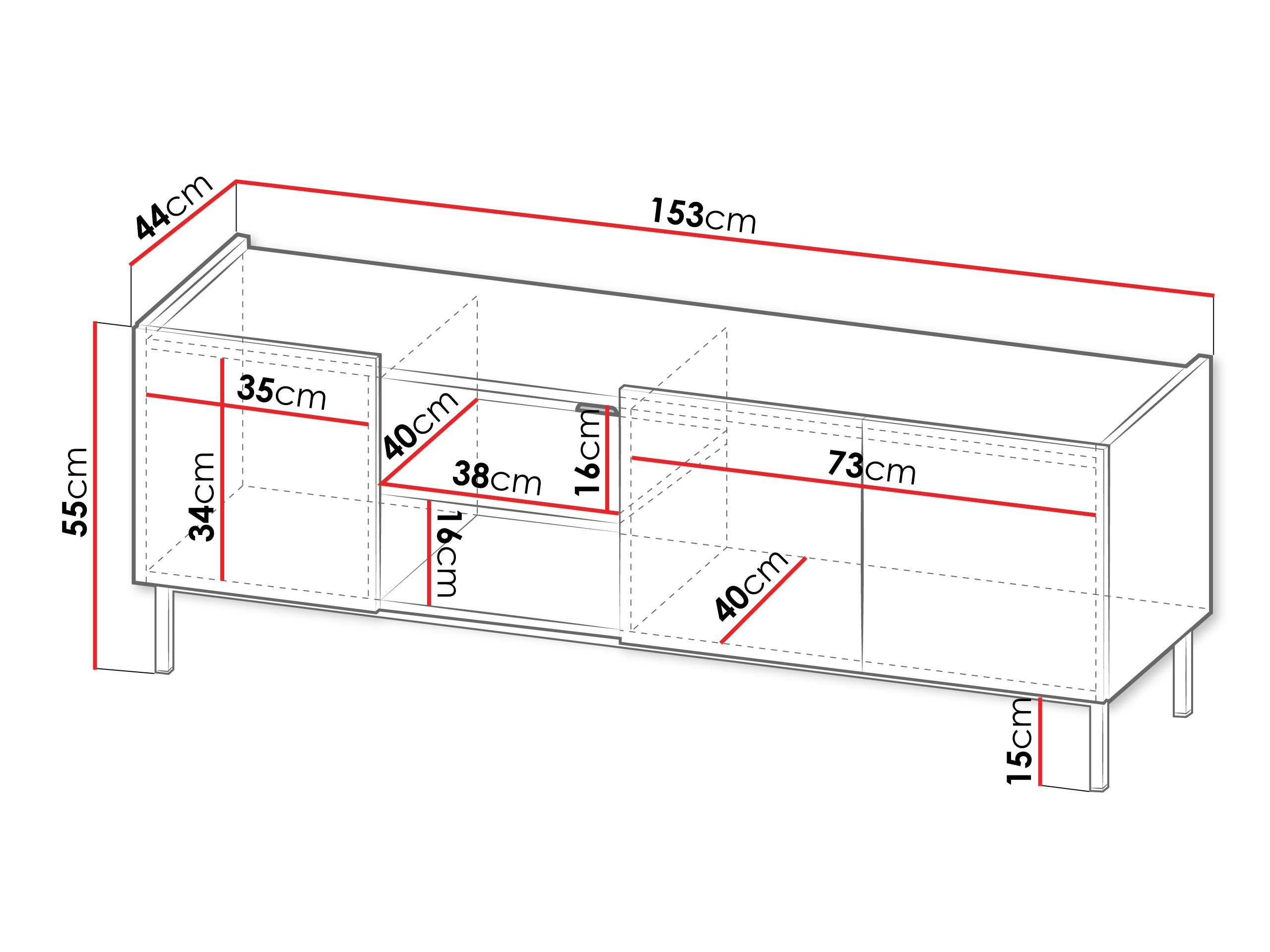 TV-meubel Veldome 102 (Kasjmier + Eiken)