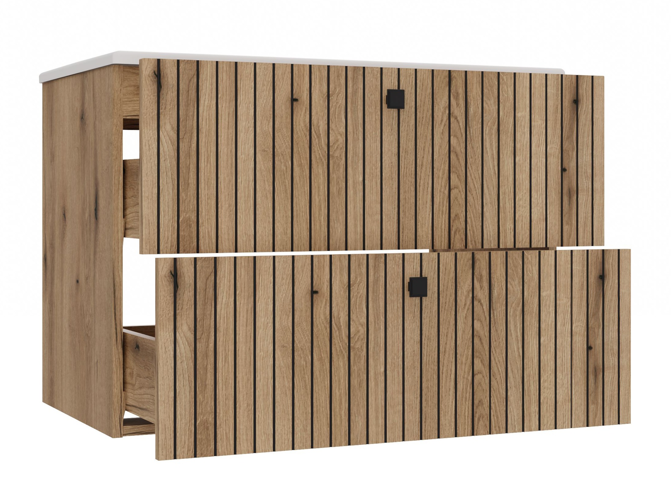 Hangend badkamermeubel voor wastafel Mandeville 315 (Eiken)