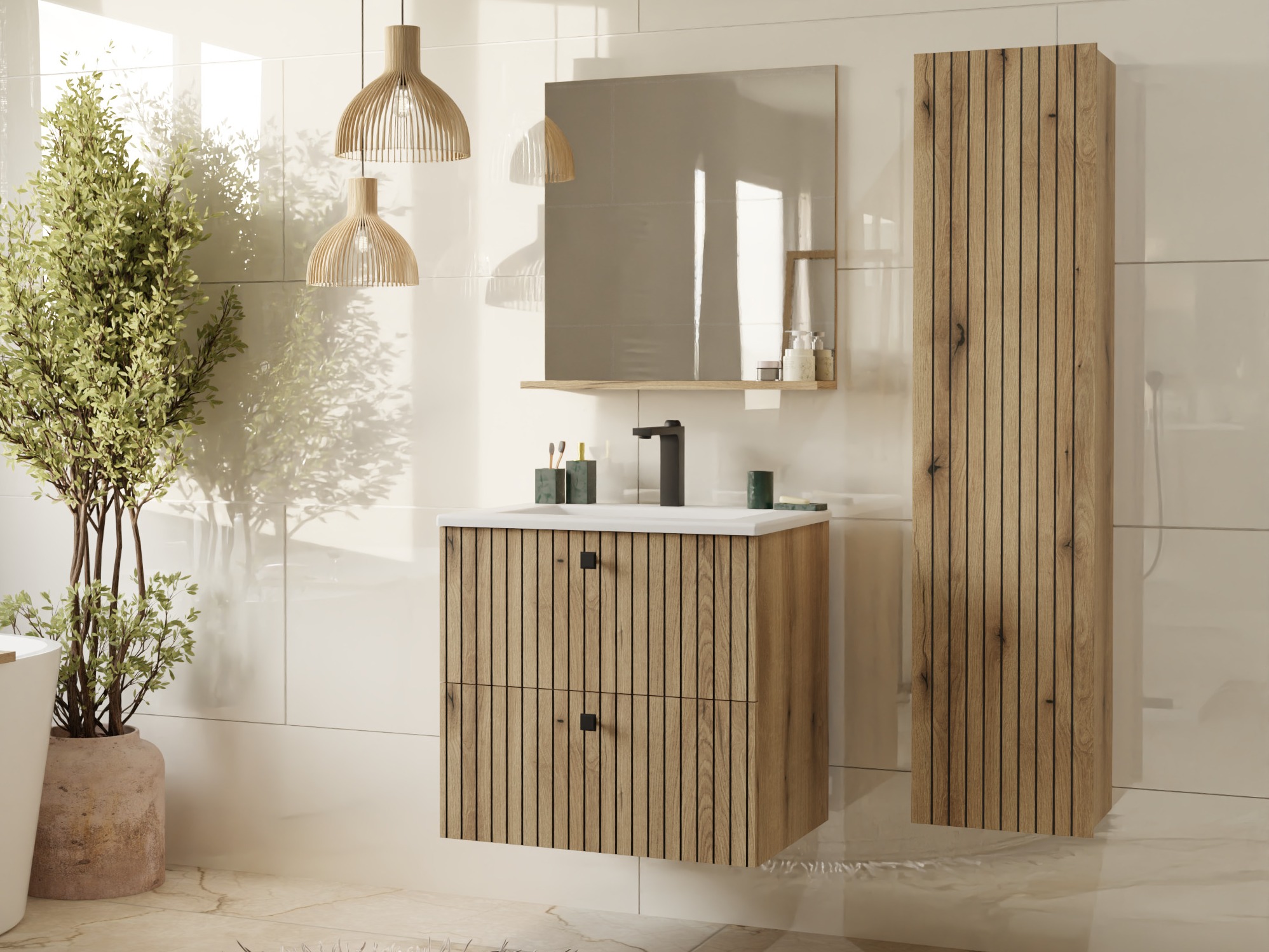 Wand badkamermeubel Mandeville 362 (Eiken)