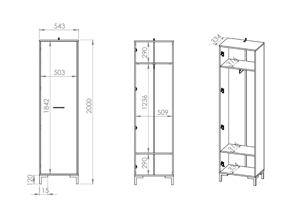 Kledingkast Fiolevo 100