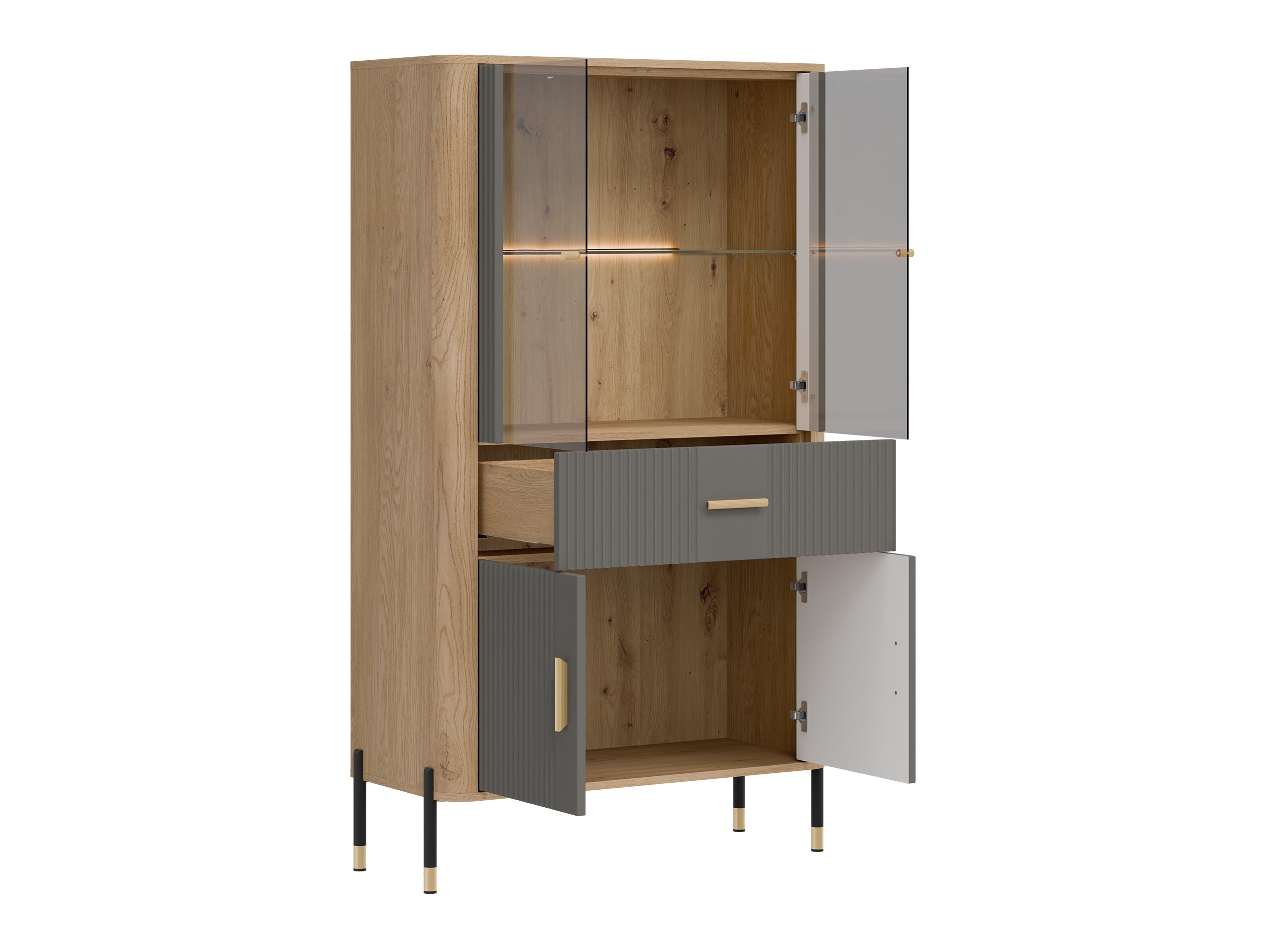Boekenkast Flosora 125 (Grijs)