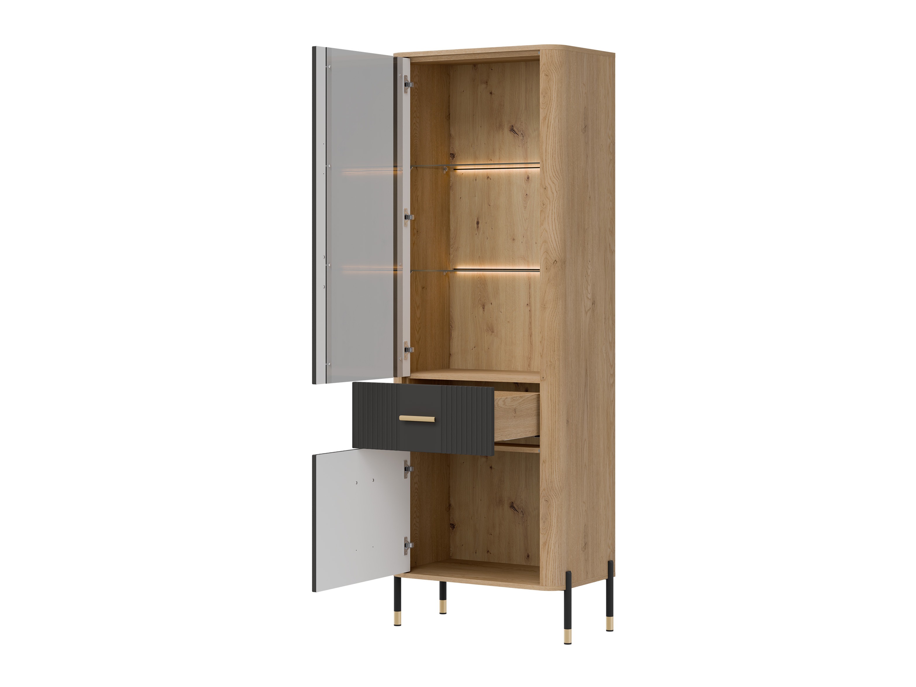 Boekenkast Flosora 127 (Antraciet)
