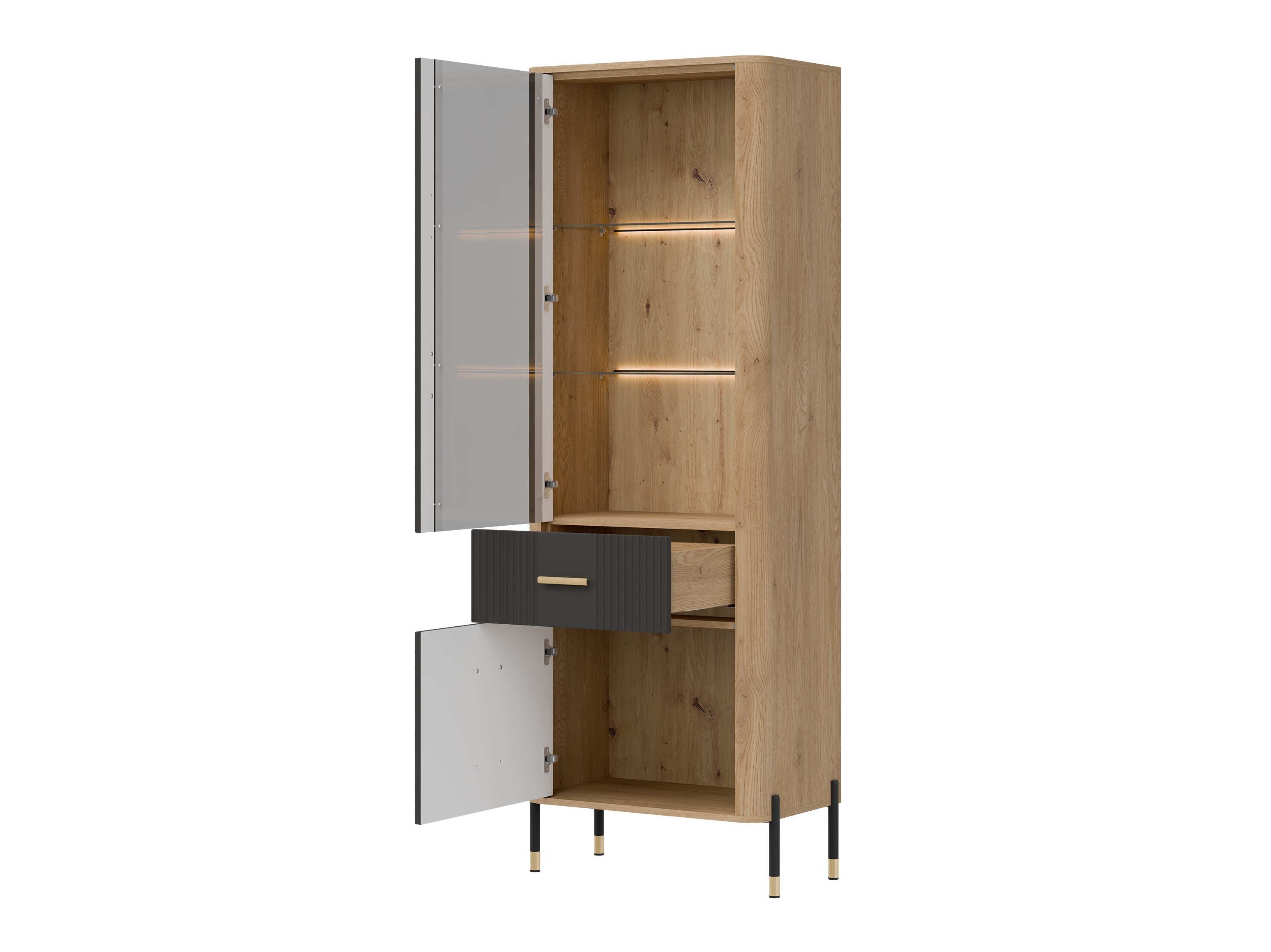 Boekenkast Flosora 127 (Antraciet)