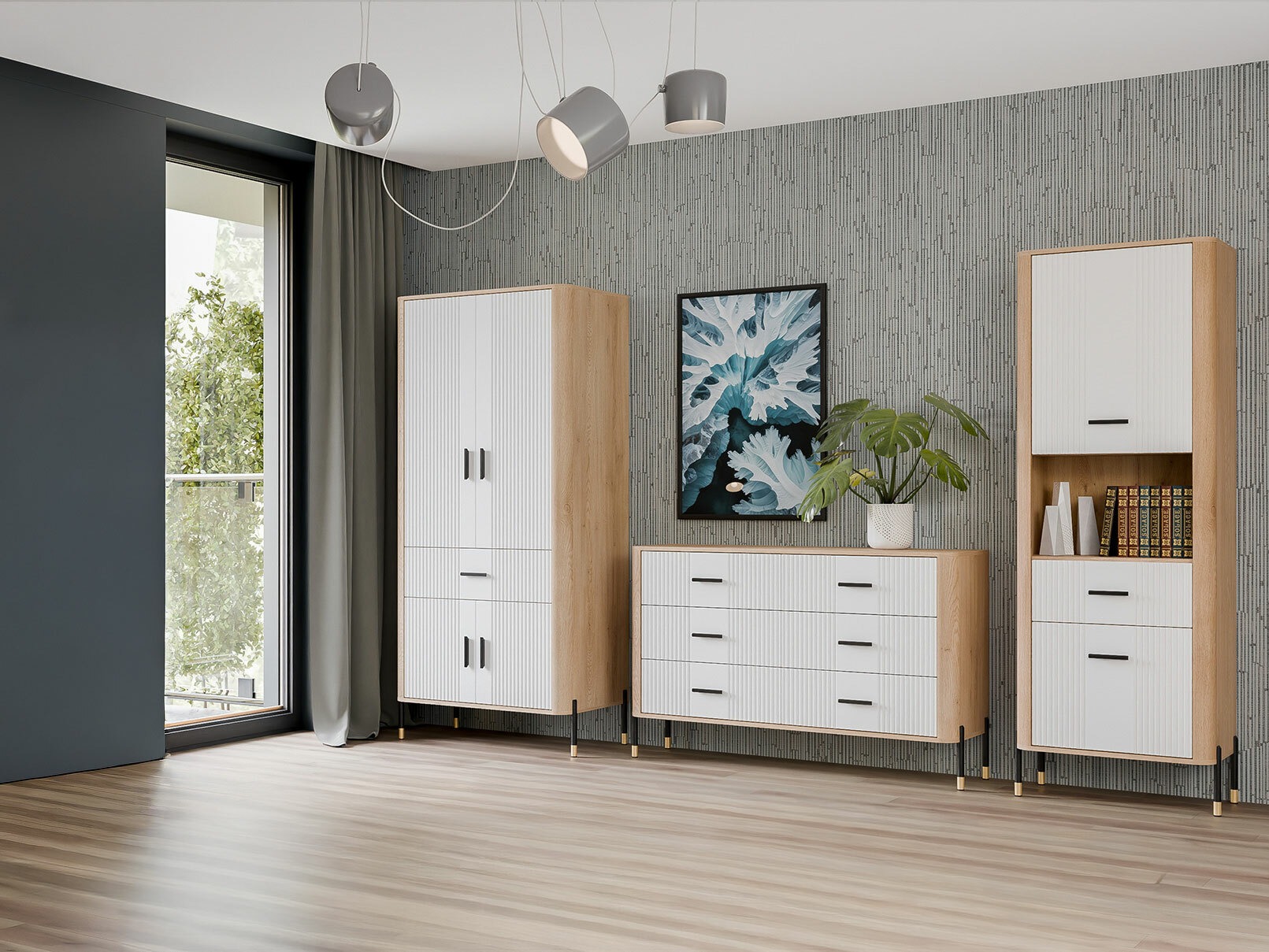 Kledingkast Flosora 133 (Wit)