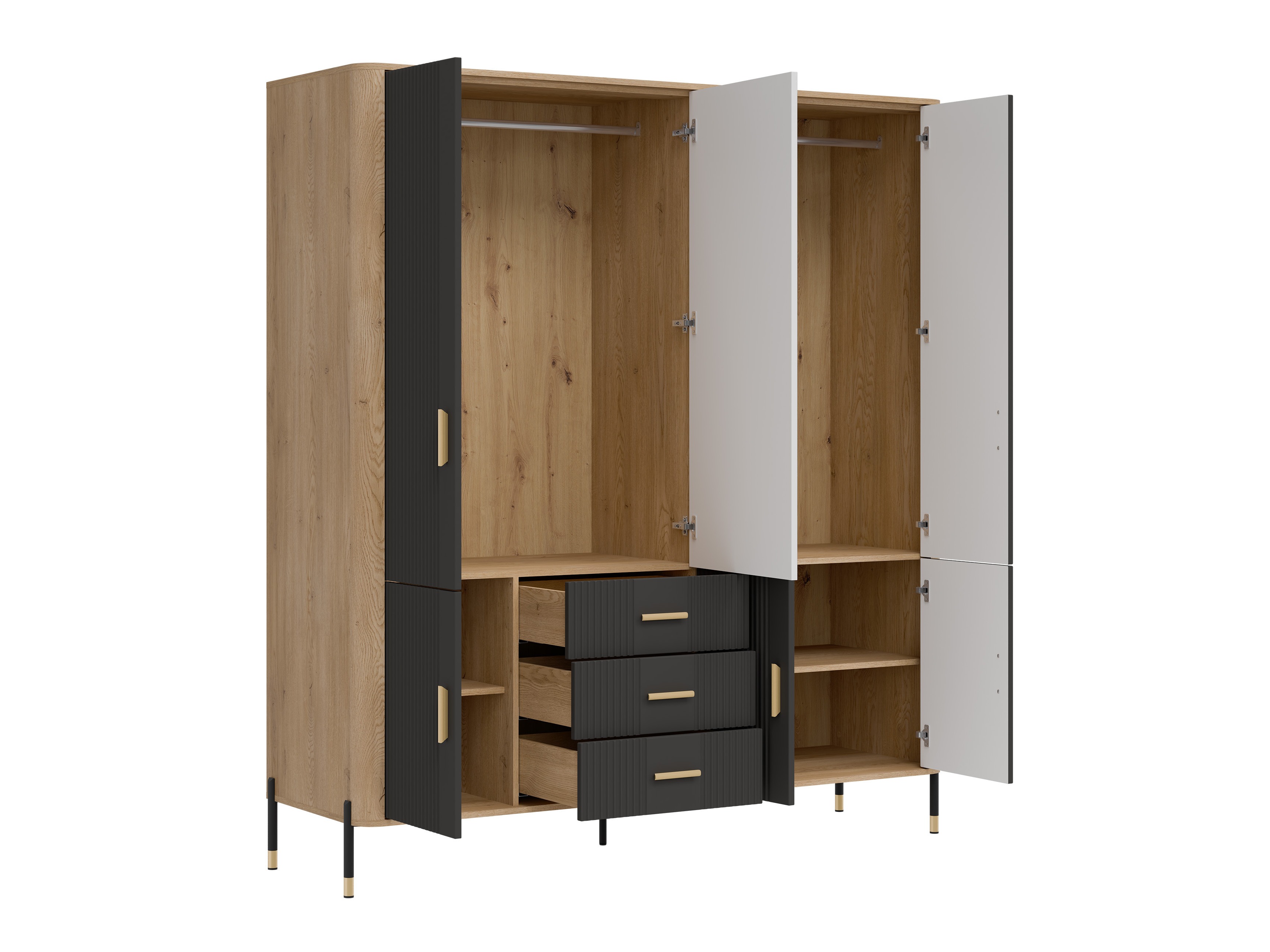 Kledingkast Flosora 135 (Antraciet)