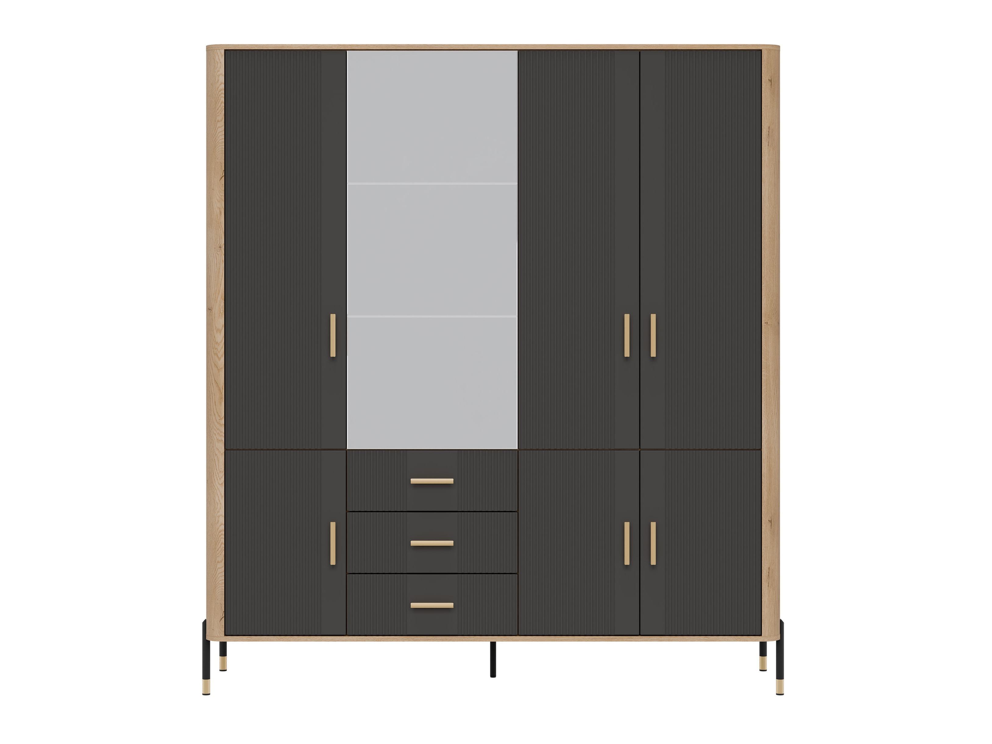 Kledingkast Flosora 135 (Antraciet)