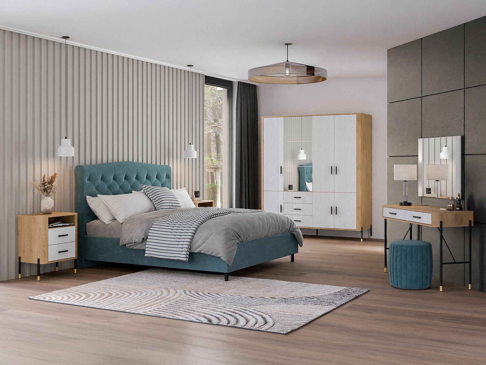 Kledingkast Flosora 135 (Wit)