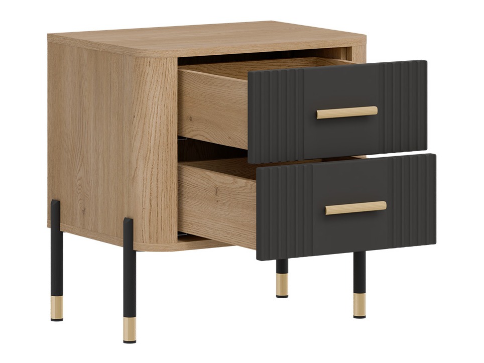 Nachtkastje Flosora 140 (Antraciet)