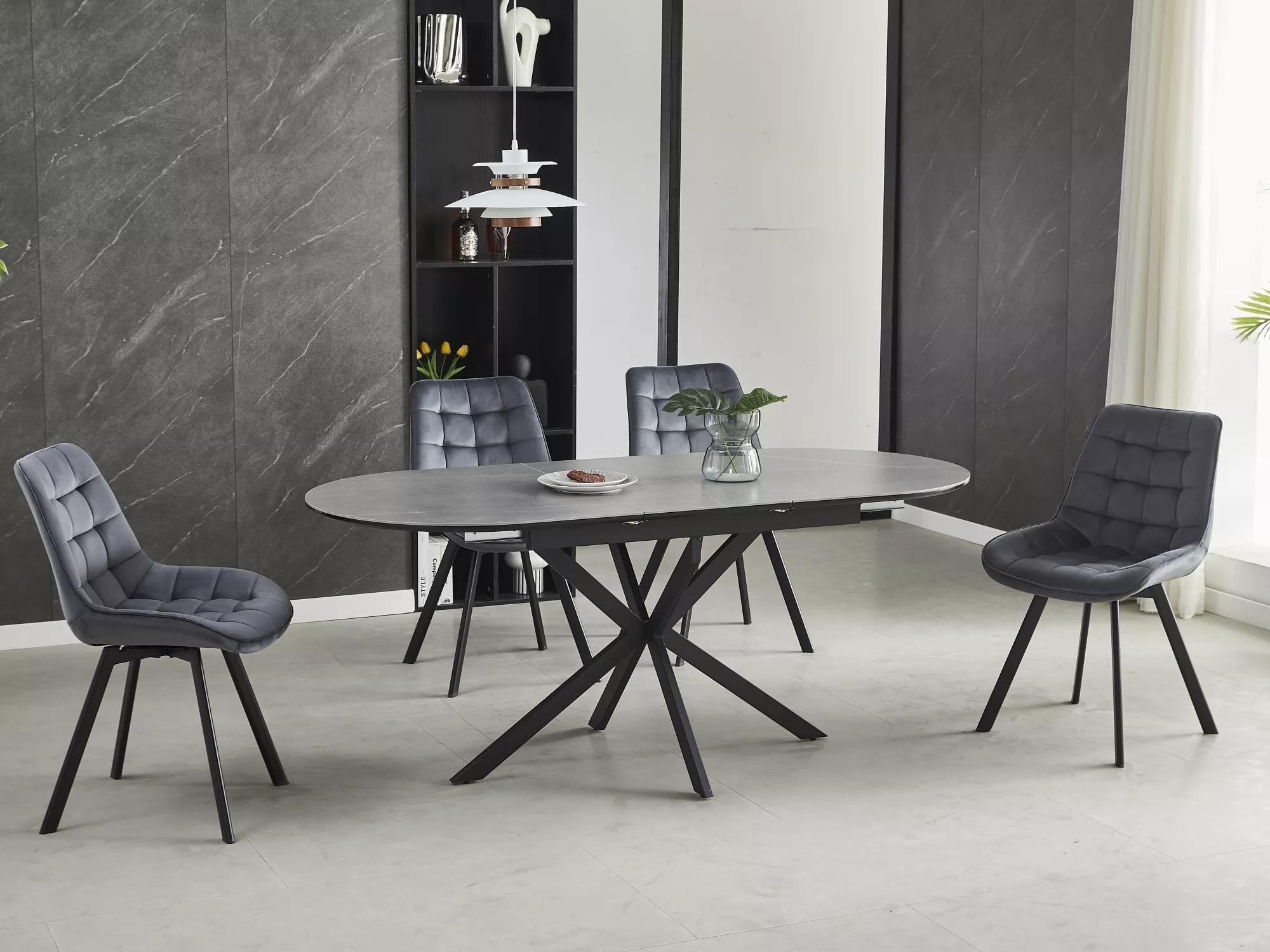 Tafel Detroit 862 (Grijs marmer)