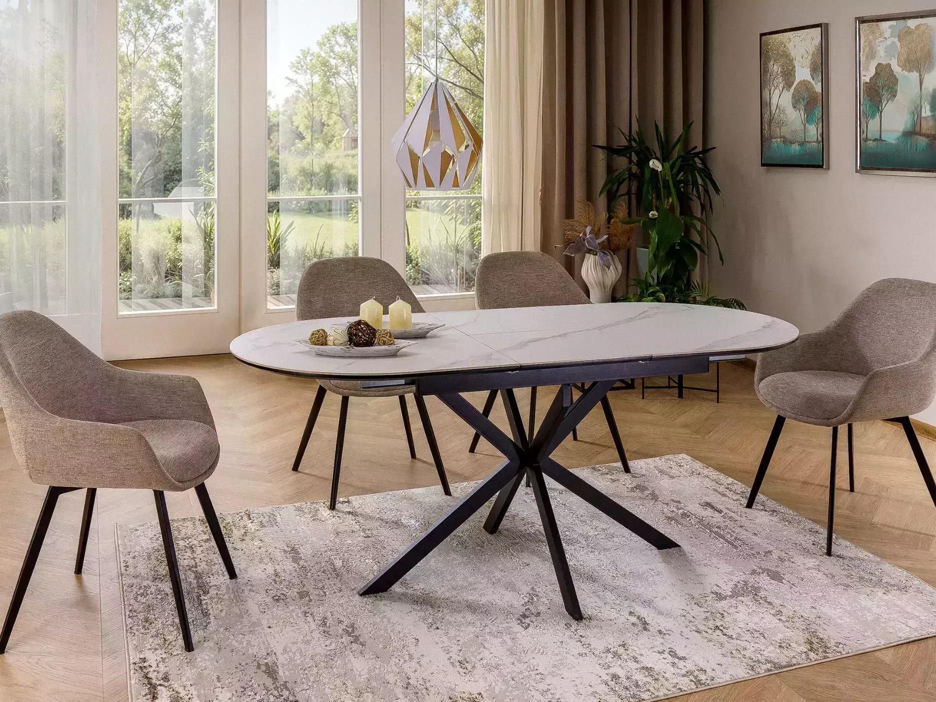 Tafel Detroit 862 (Wit marmer)