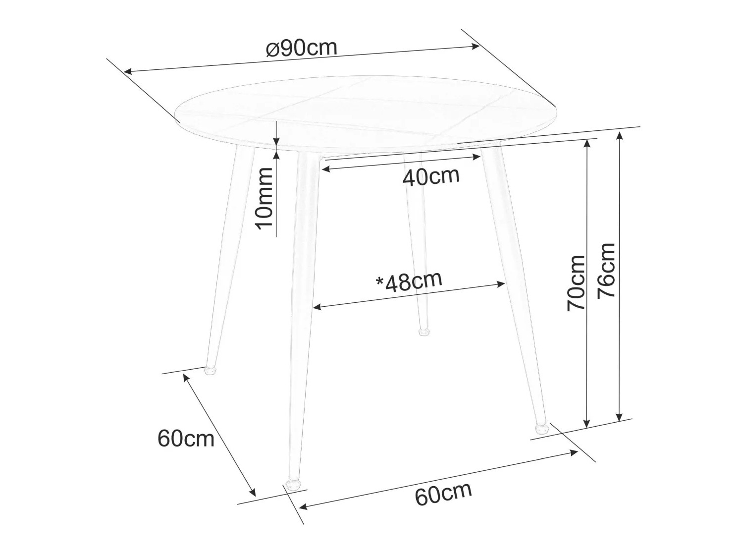Tafel Detroit 871 (Wit marmer)