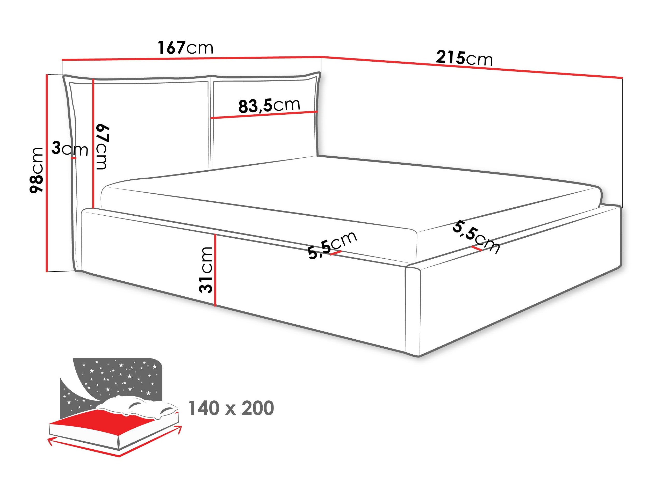 Bed Malden 100 (Paros 01)
