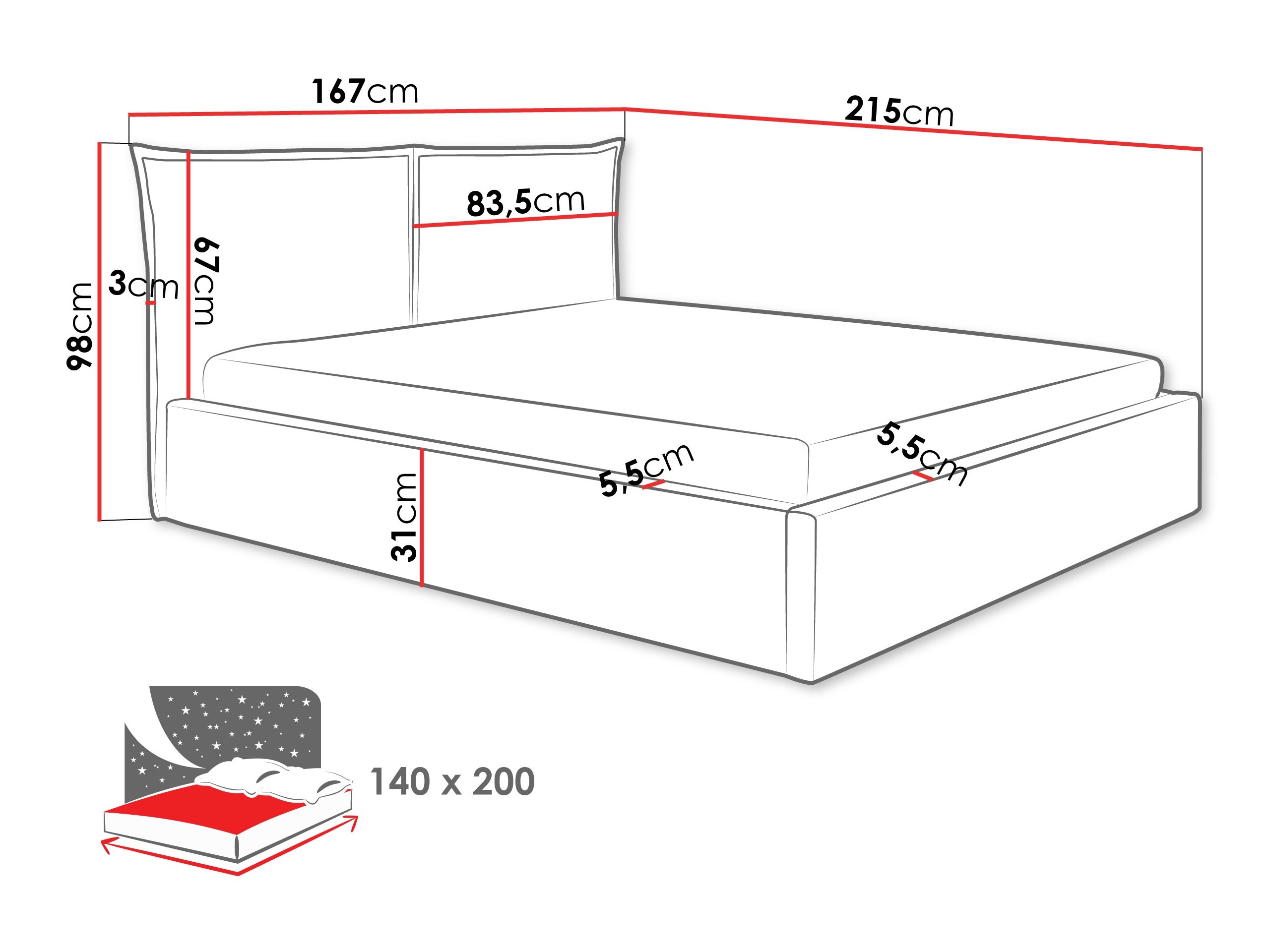 Bed Malden 100 (Paros 02)