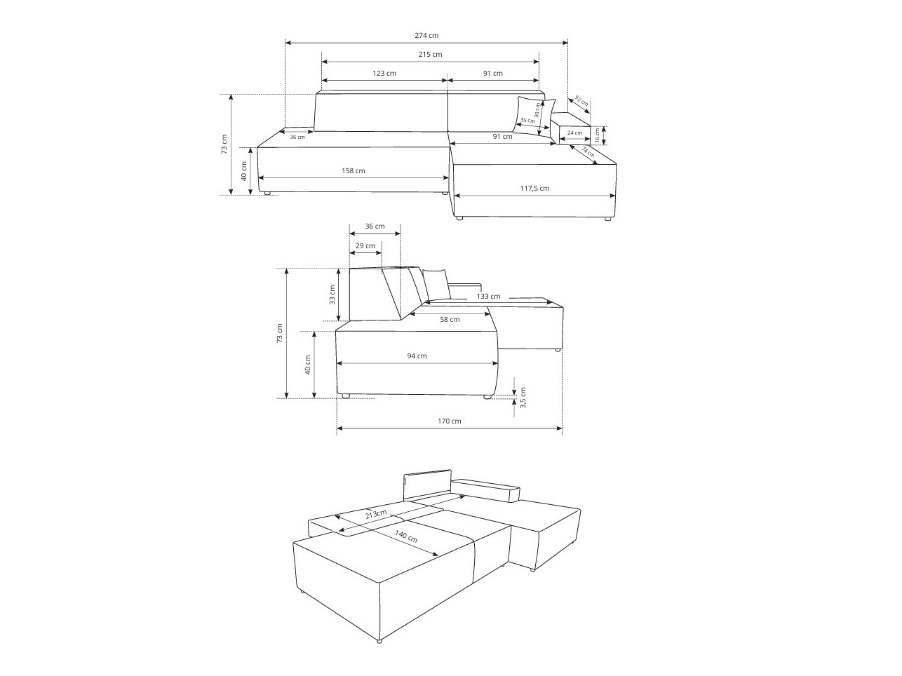 Hoekbank Kingston 187 (Tilia 01)