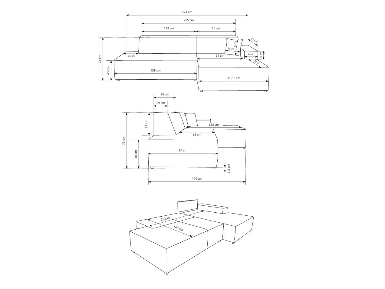 Hoekbank Kingston 187 (Tilia 85)