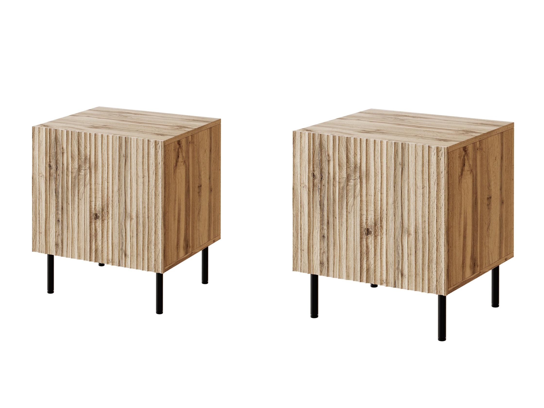 Een set nachtkastjes Lorelbo 102 (Wotan eik + Zwart)