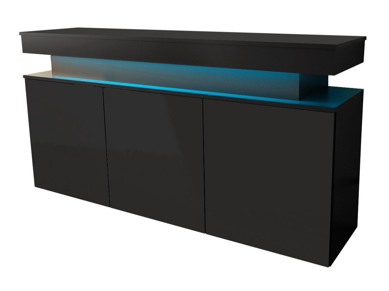 Dressoir Monfero (Zwart + Glanzend zwart)