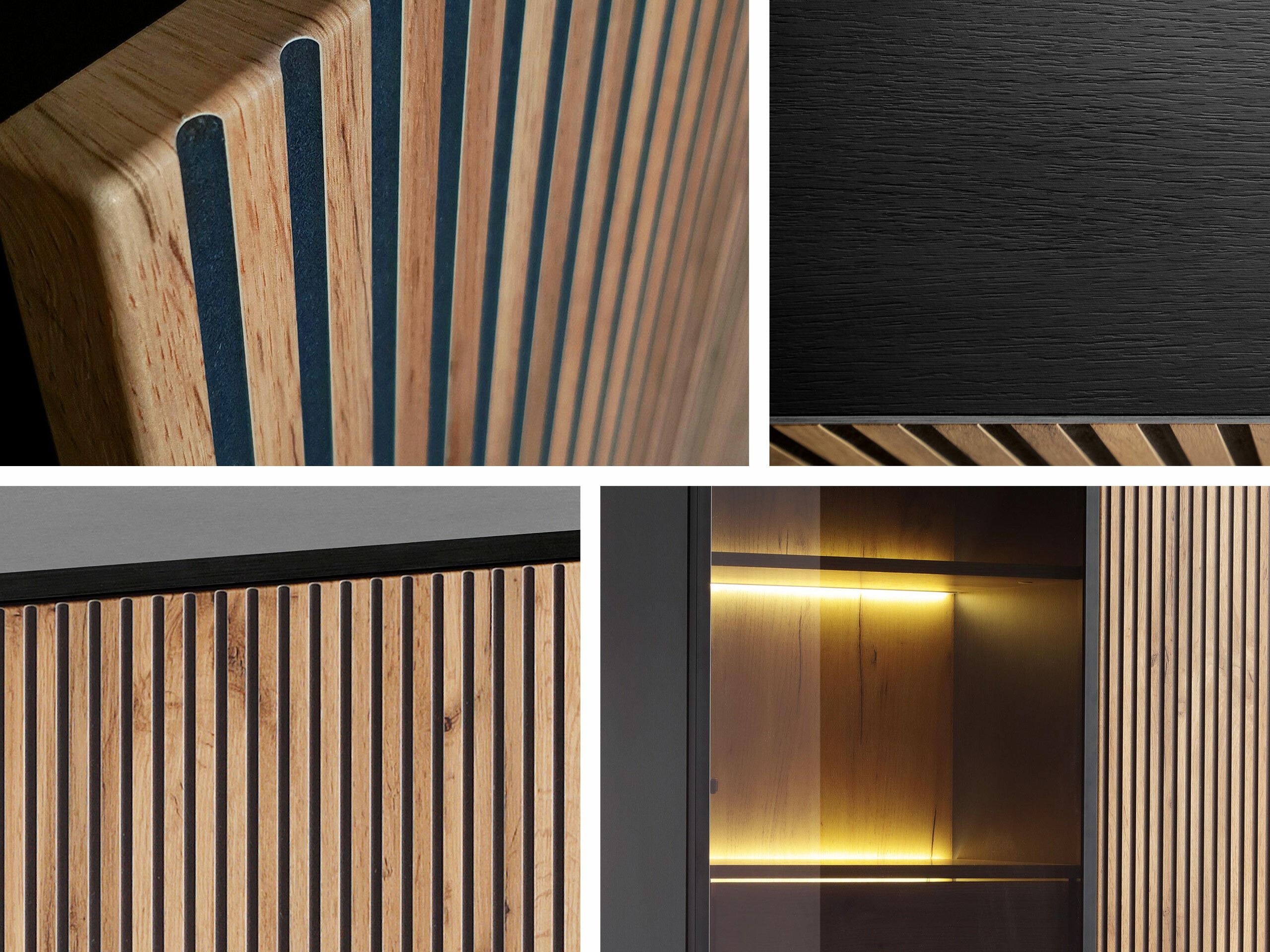 Dressoir Soferi 109 (Zwart + Wotan eik)