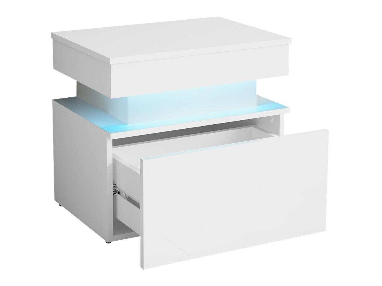 Nachtkastje Monfero (Zwart + Glanzend zwart)