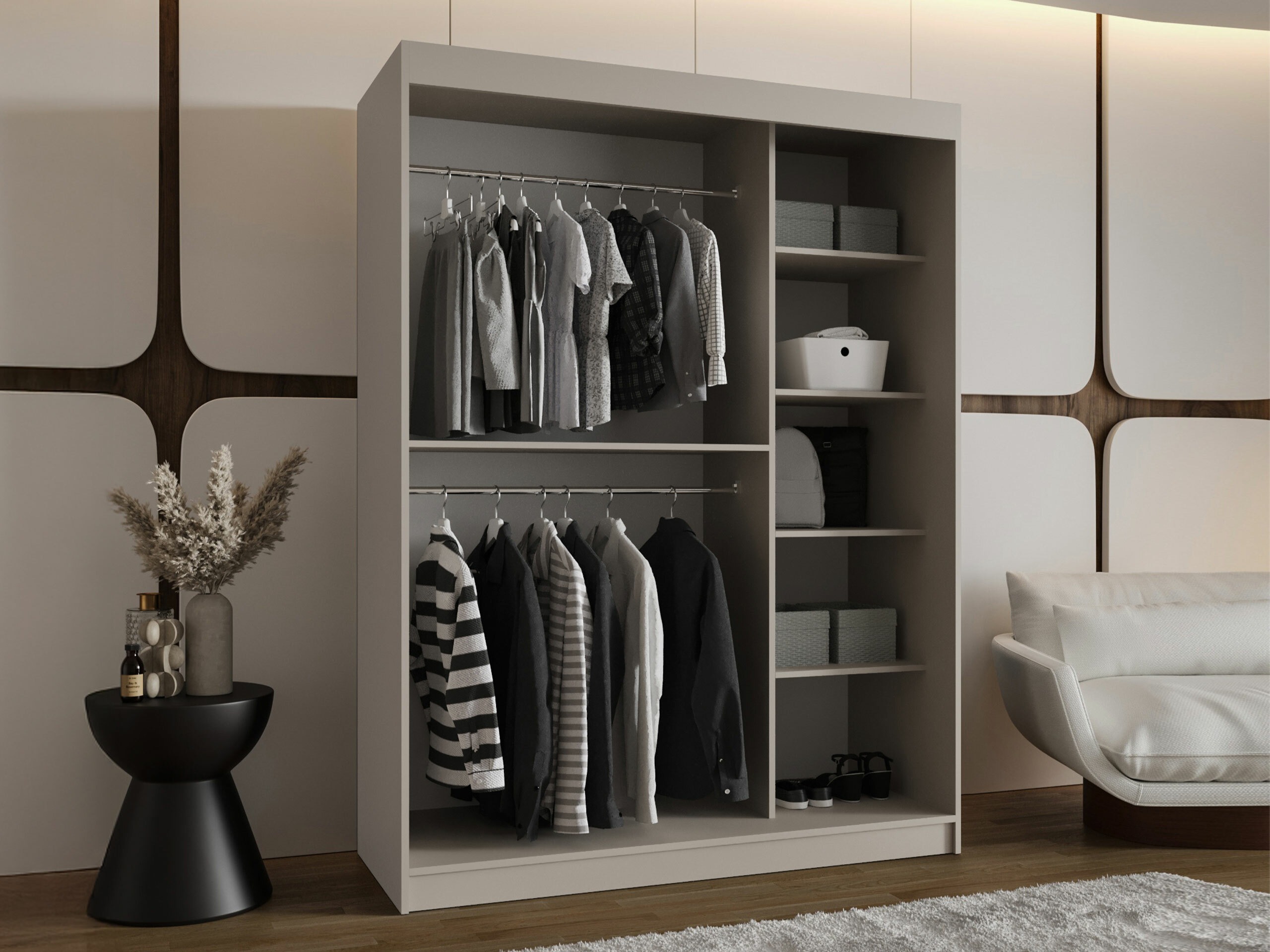 Kledingkast Hartford 527 (Zwart)